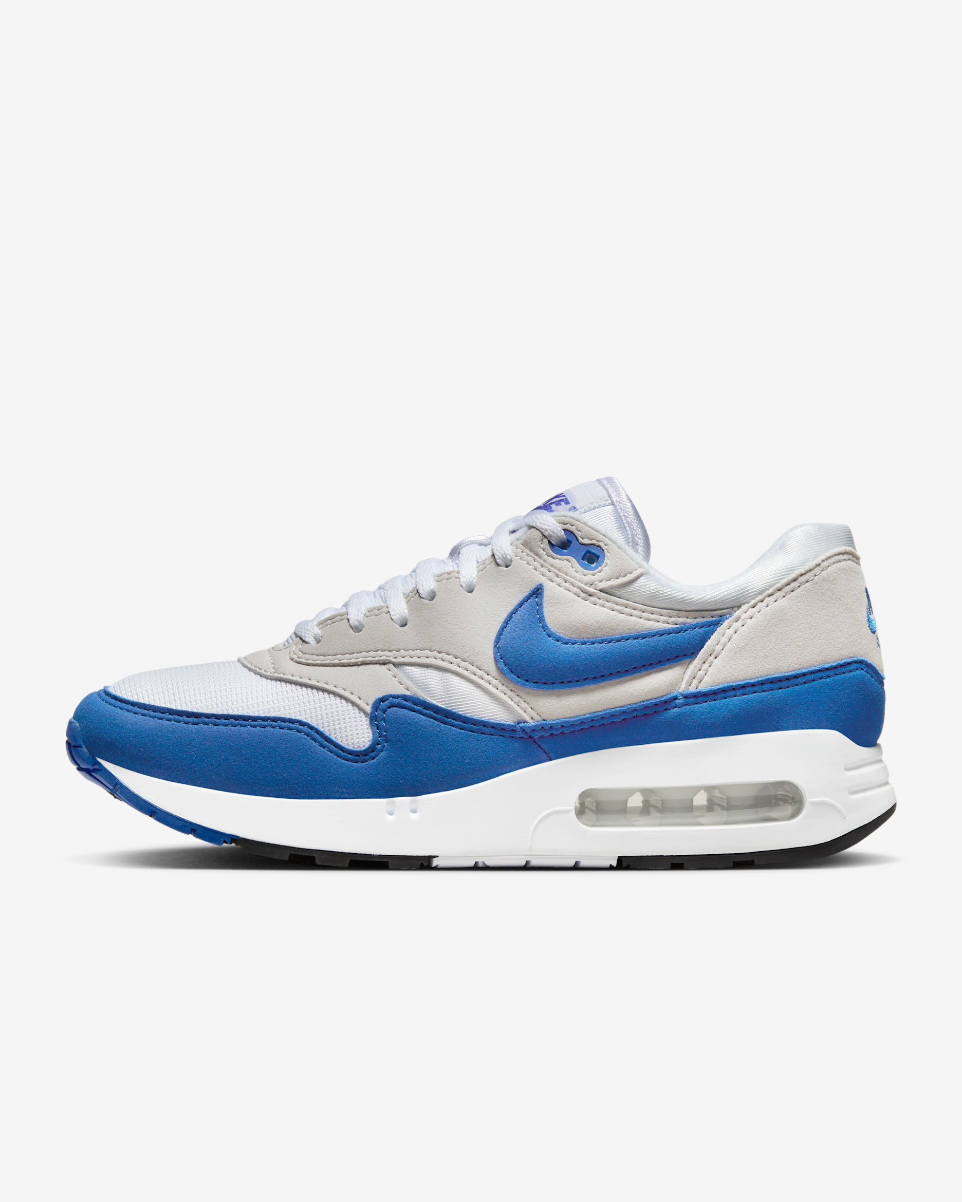 Nike Air Max 1 '86 Premium Shoes - White/Light Neutral Grey/Black/Royal Blue
