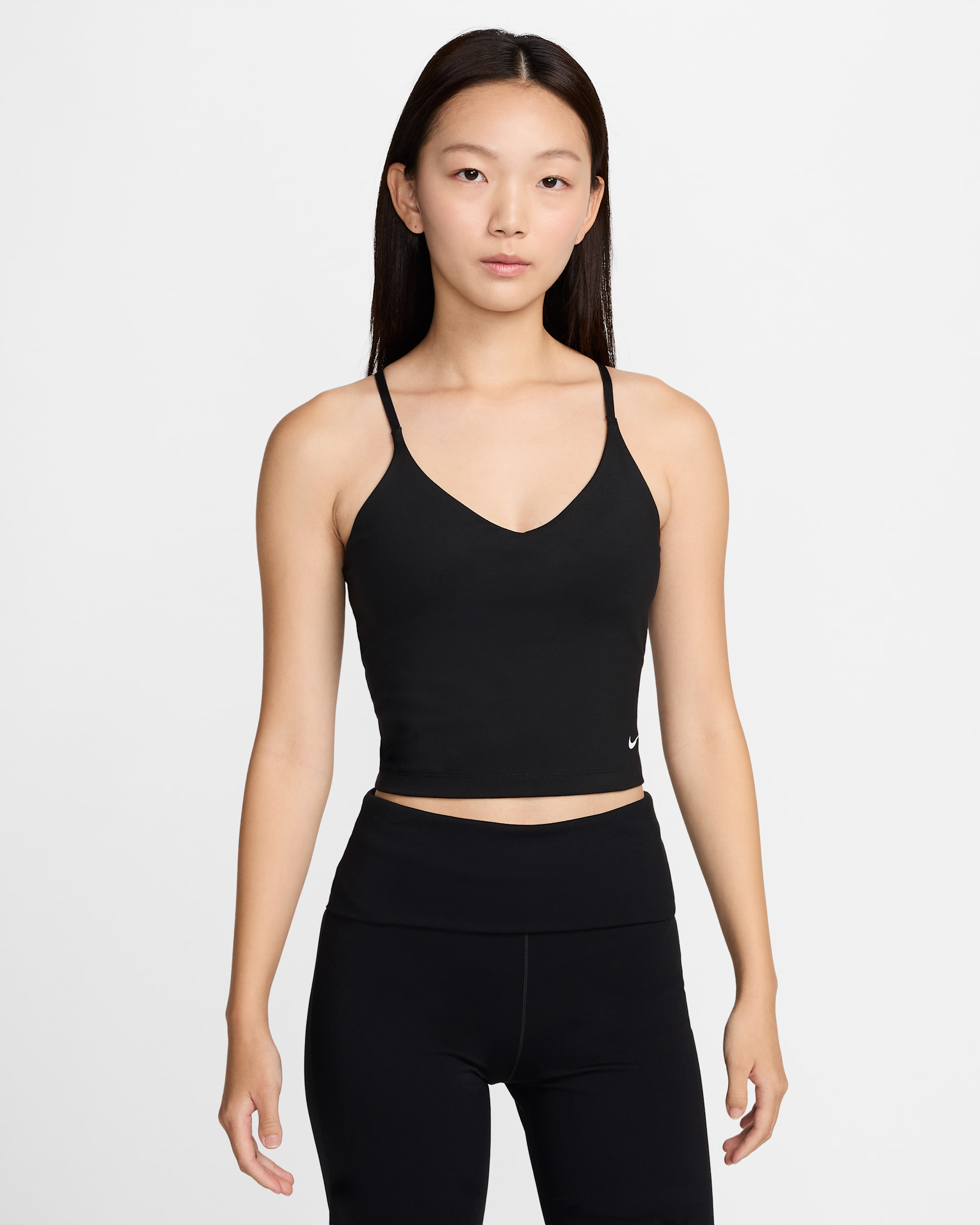 Nike Indy Women's Light-Support Padded Sports Bra Tank - Black/White