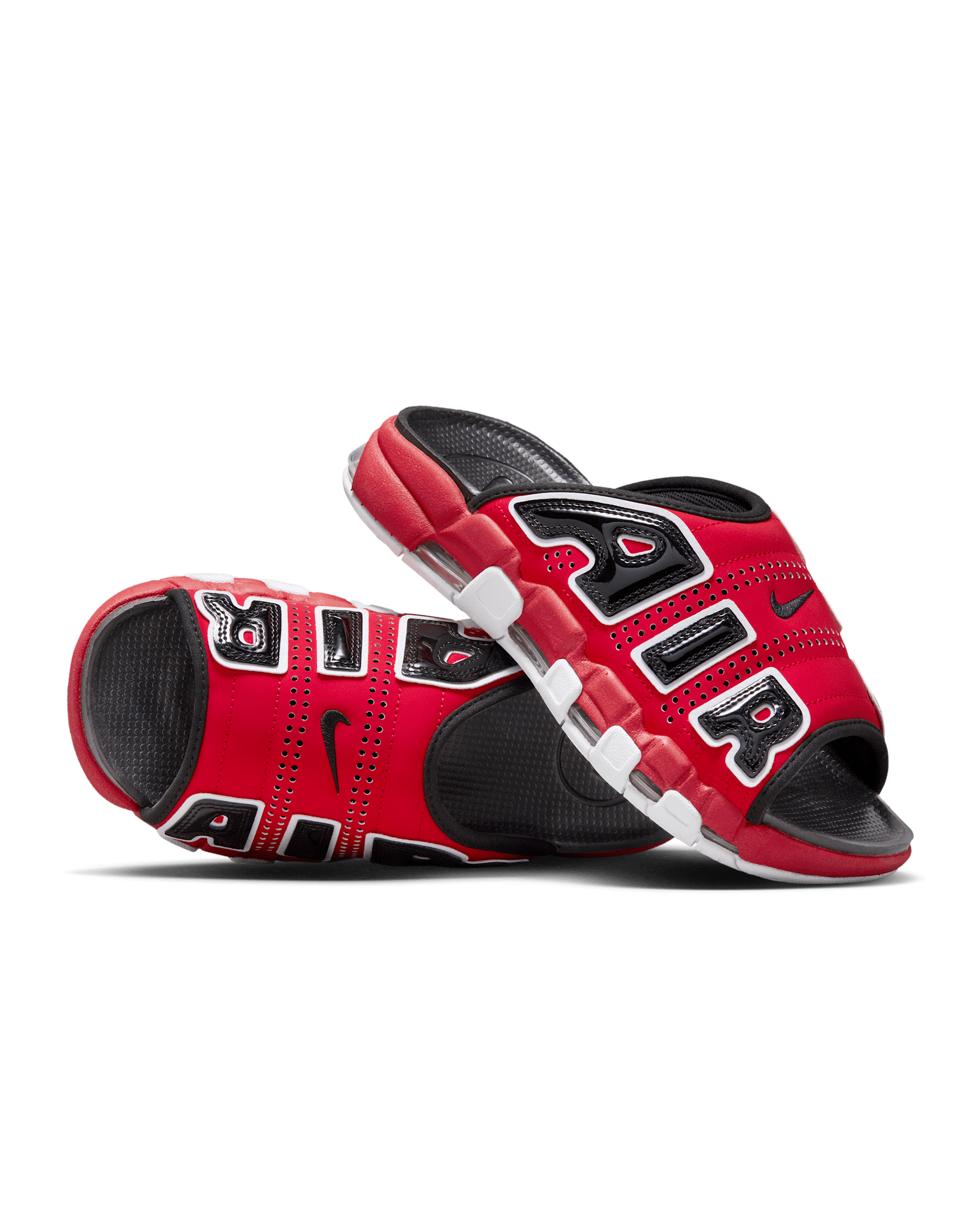 Nike Air More Uptempo Men's Slides - University Red/Black/Clear/White