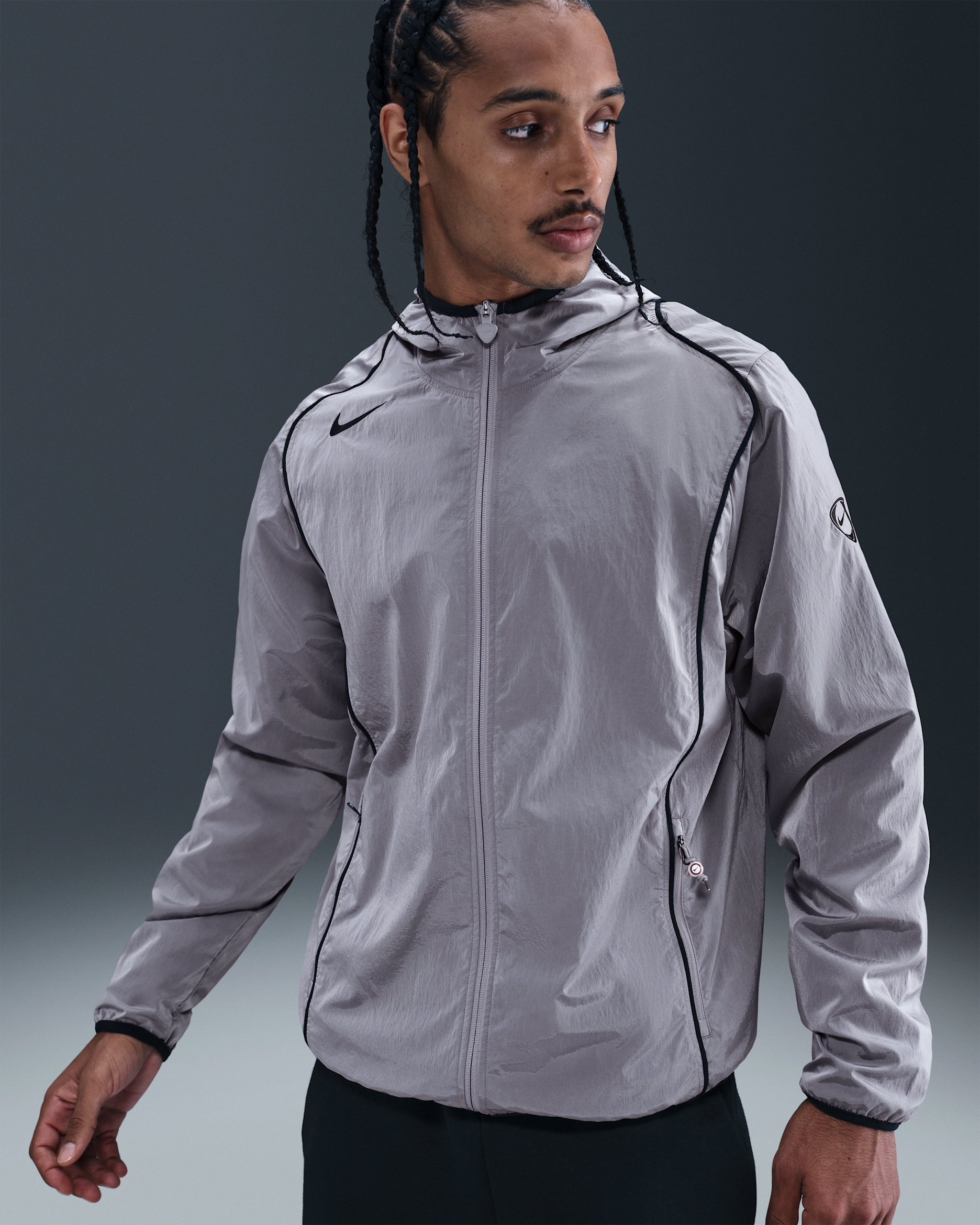 Nike Total 90 Men's Repel Football Full-Zip Jacket - Particle Grey/Black/Black/Black