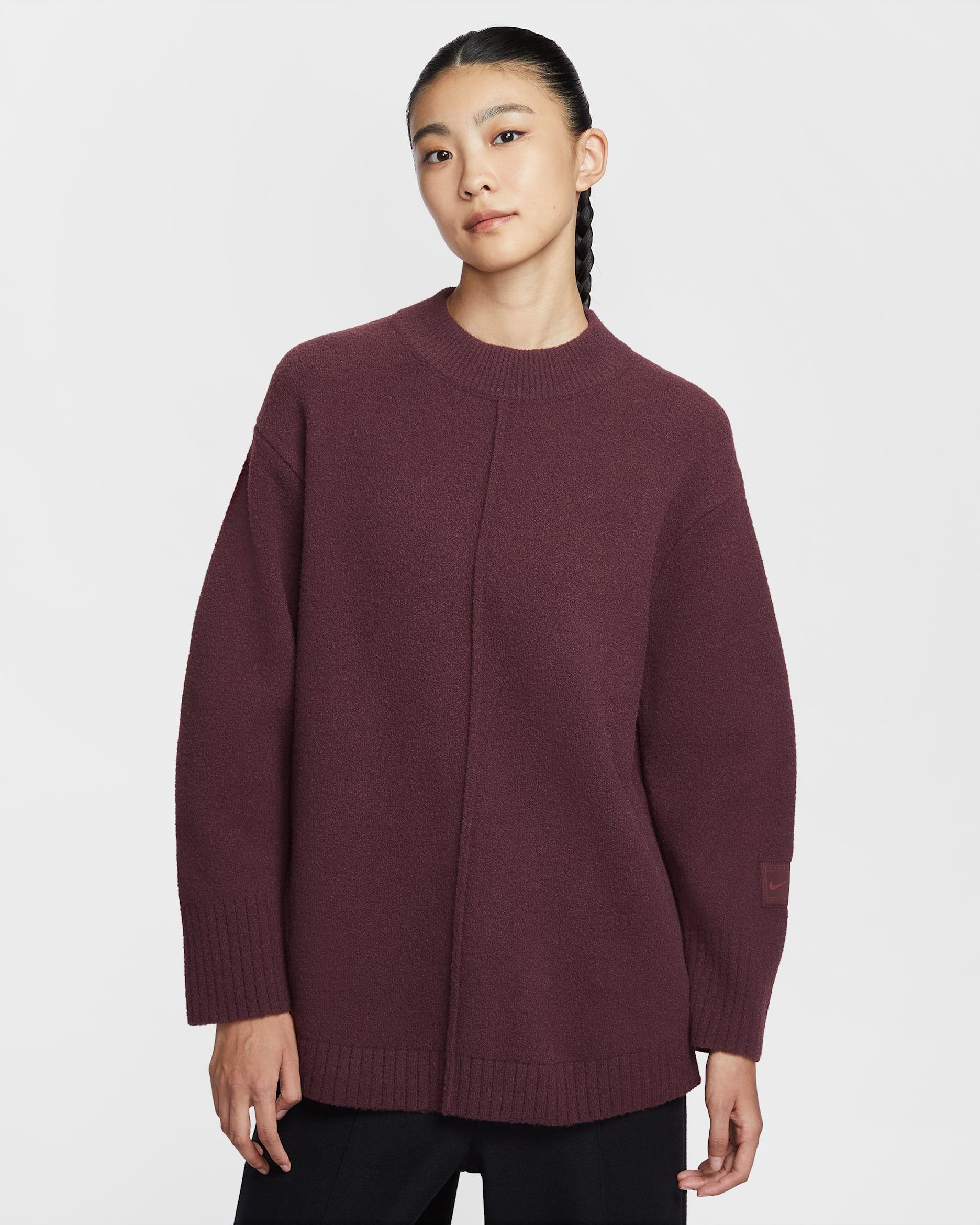 나이키 스포츠웨어 여성 크루넥 스웨터 - 버건디 크러시/다크 팀 레드