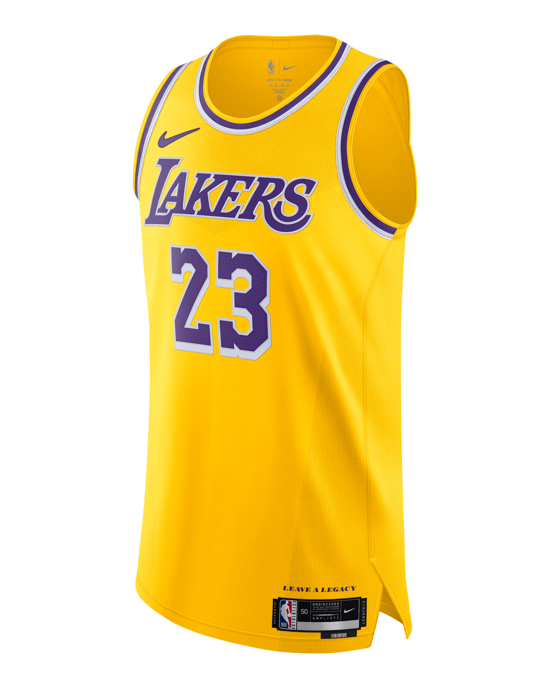 Los Angeles Lakers Icon Edition Men's Nike Dri-FIT ADV NBA Authentic Jersey - Amarillo