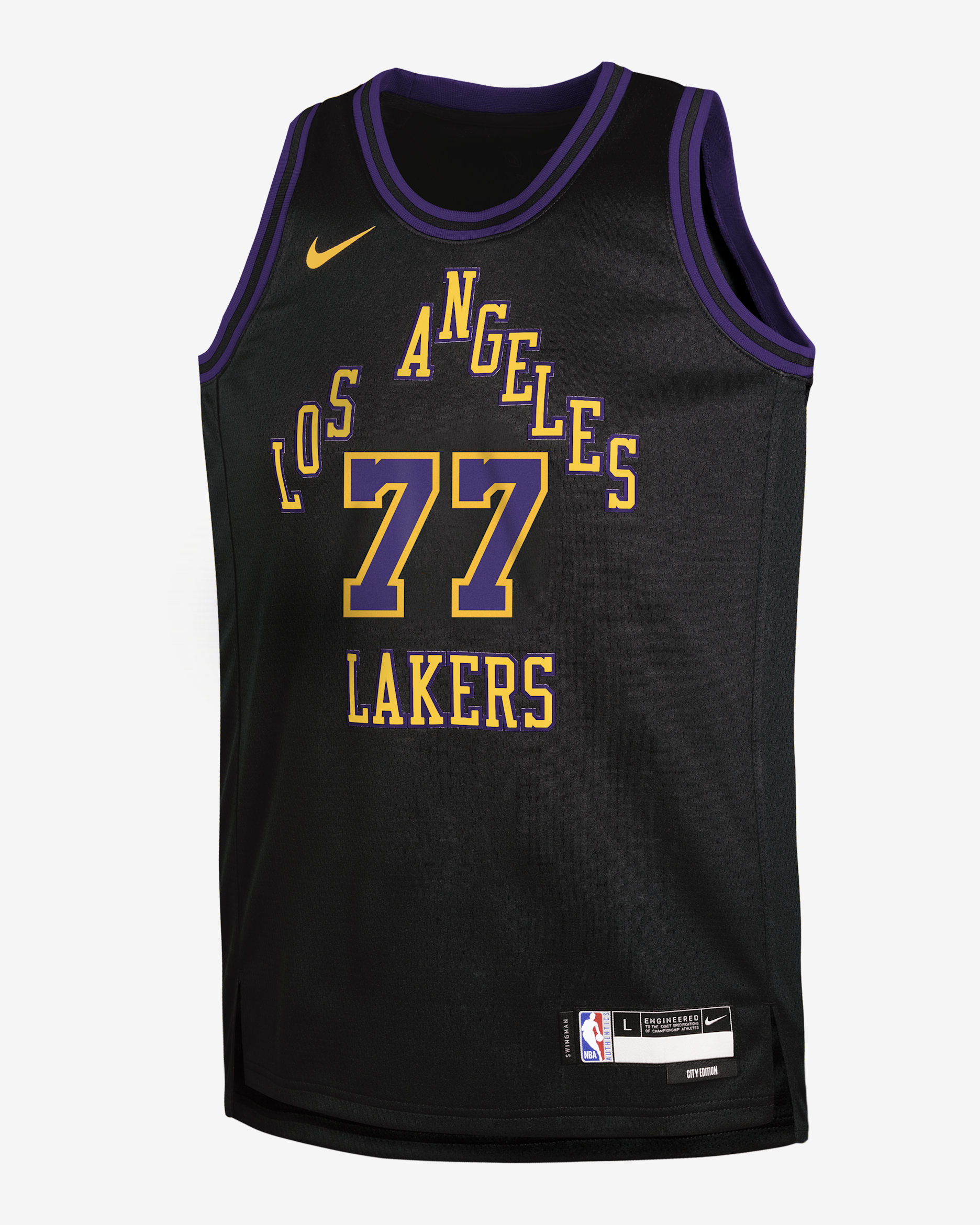 Jersey Nike de la NBA Swingman para niños talla grande Luka Dončić Los Angeles Lakers City Edition - Negro