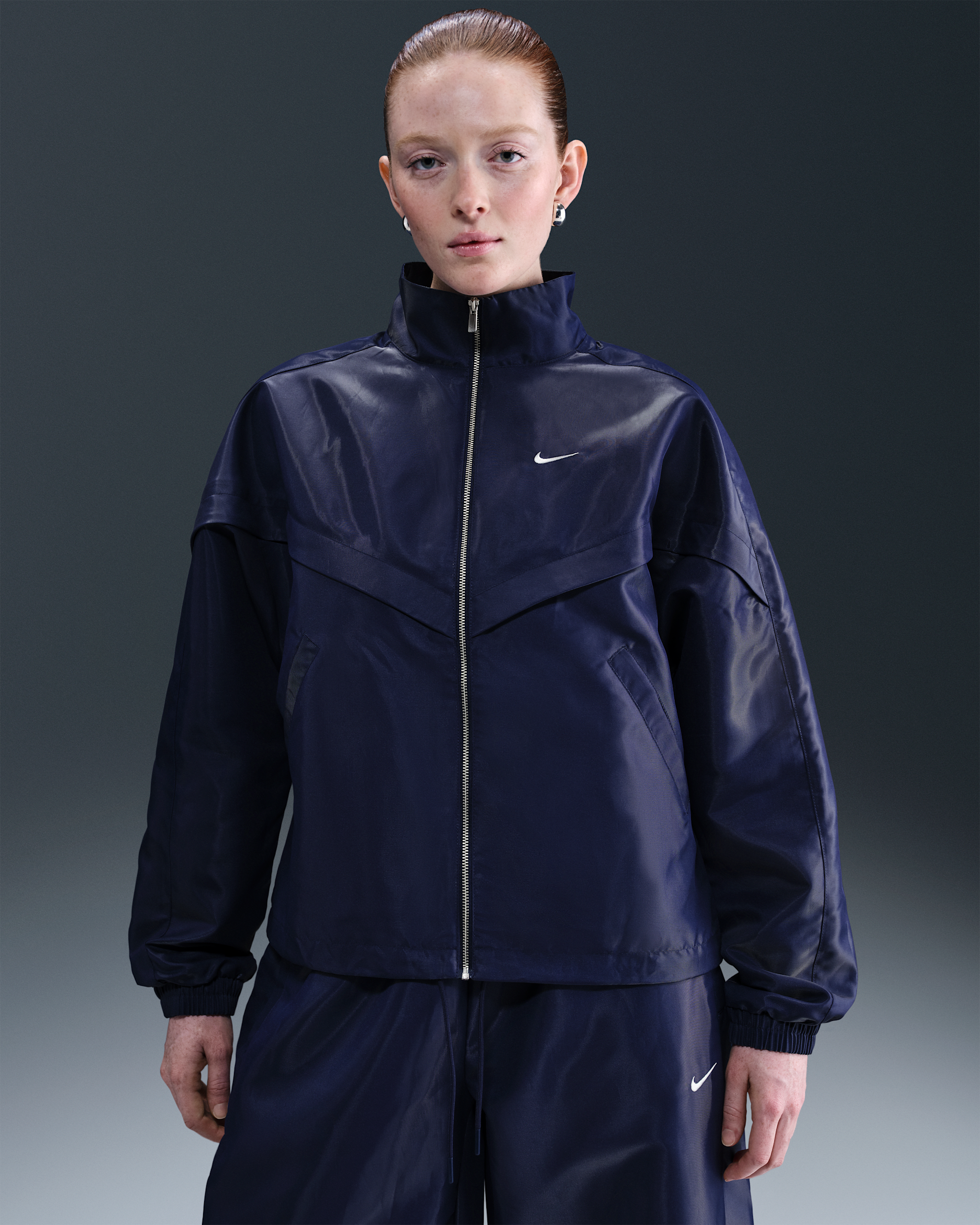 Nike Sportswear Windrunner Women's Shine Jacket - Midnight Navy/Sail
