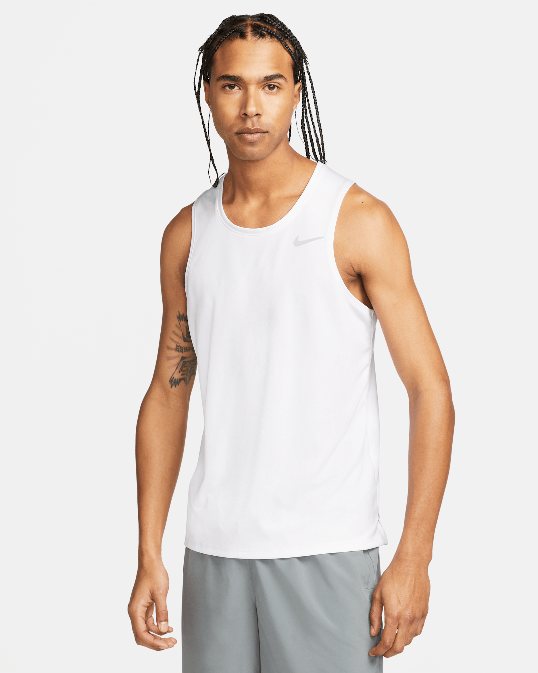 Nike Miler Men's Dri-FIT Running Tank - White