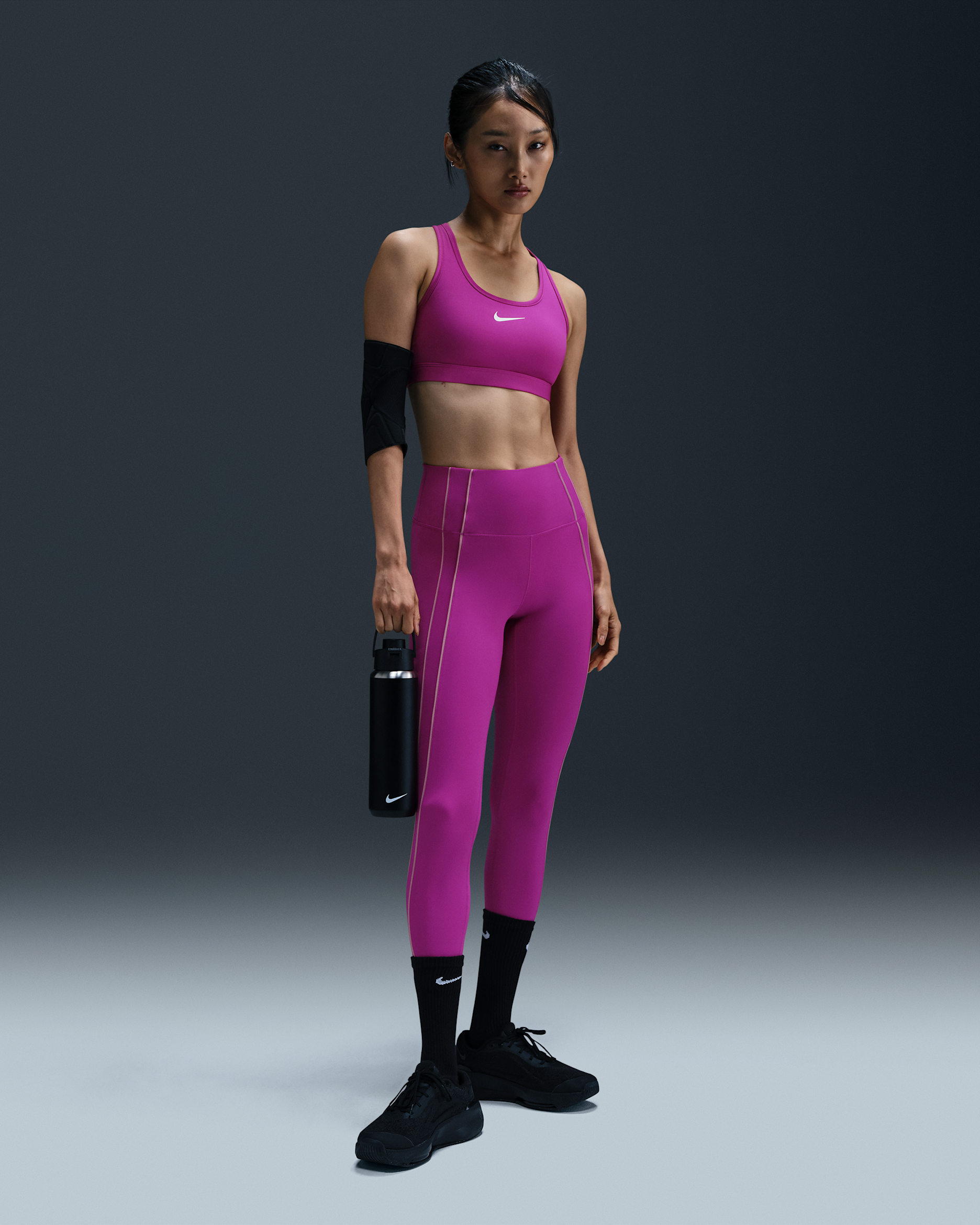 Nike One Women's High-Waisted 7/8 Leggings - Hot Fuchsia/Plum Dust/Plum Dust/Black