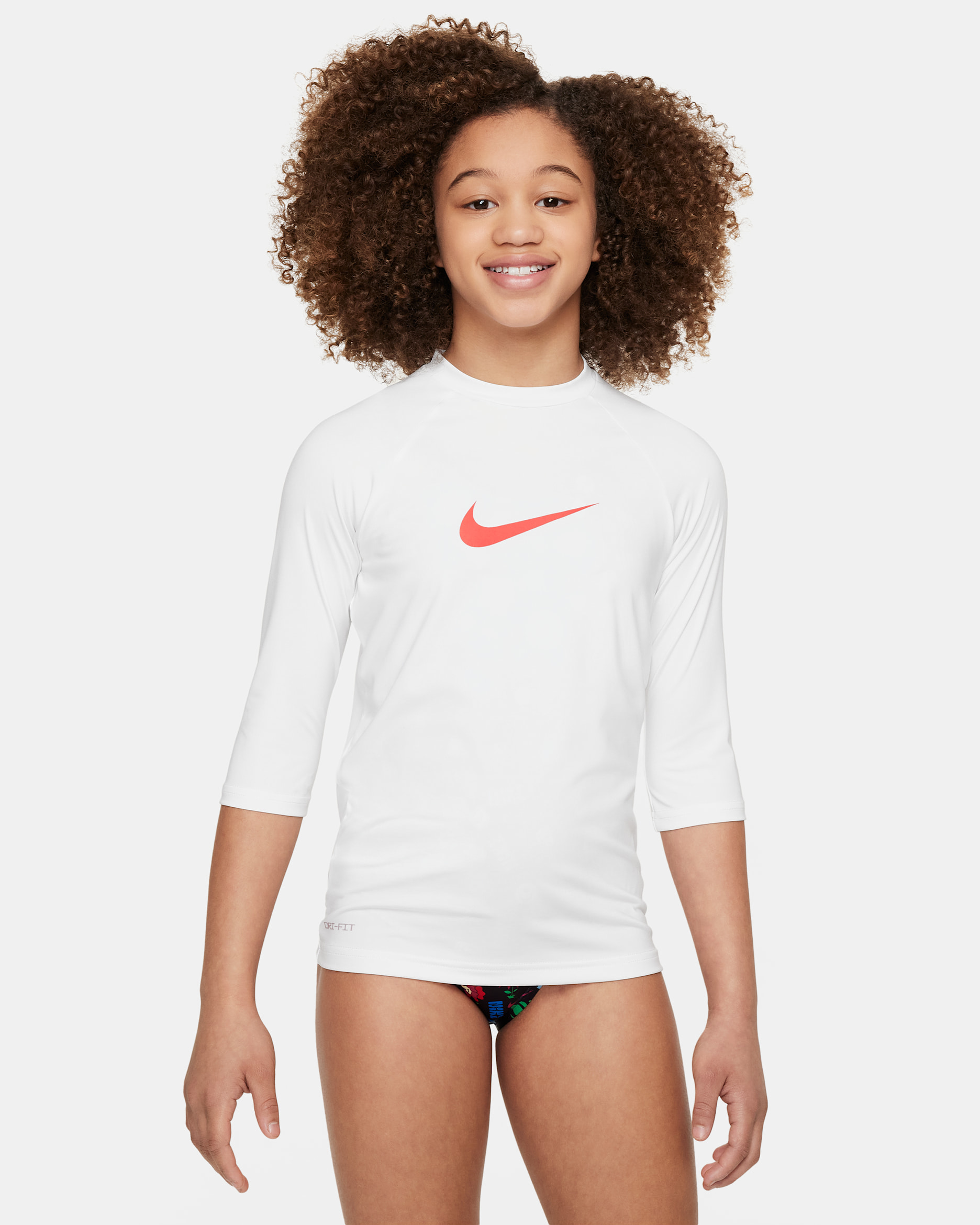 Nike Swim Big Kids' (Girls') Short-Sleeve Hydroguard - White
