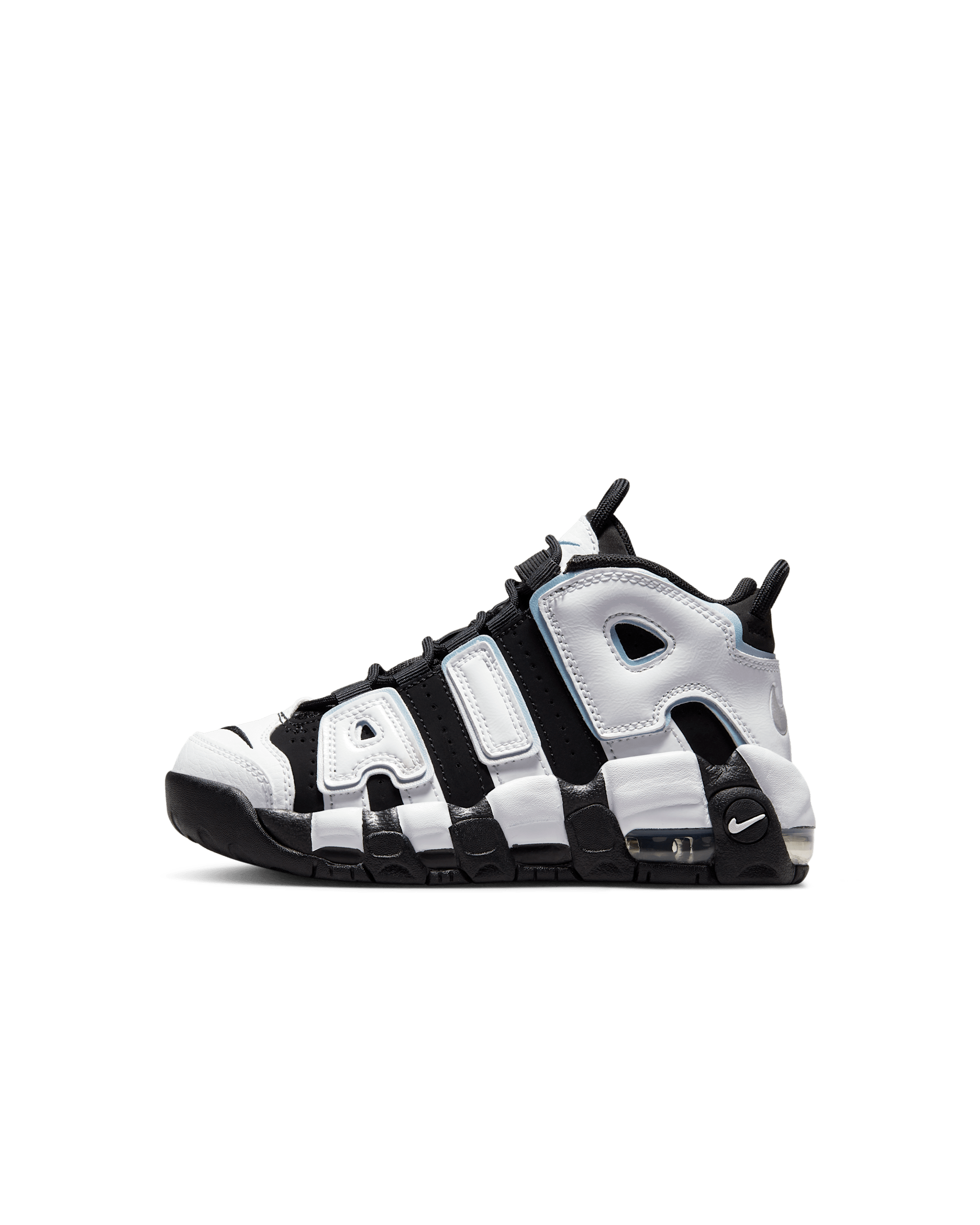 Tenis para niños de preescolar Nike Air More Uptempo - Negro/Multicolor/Cobalto felicidad/Blanco