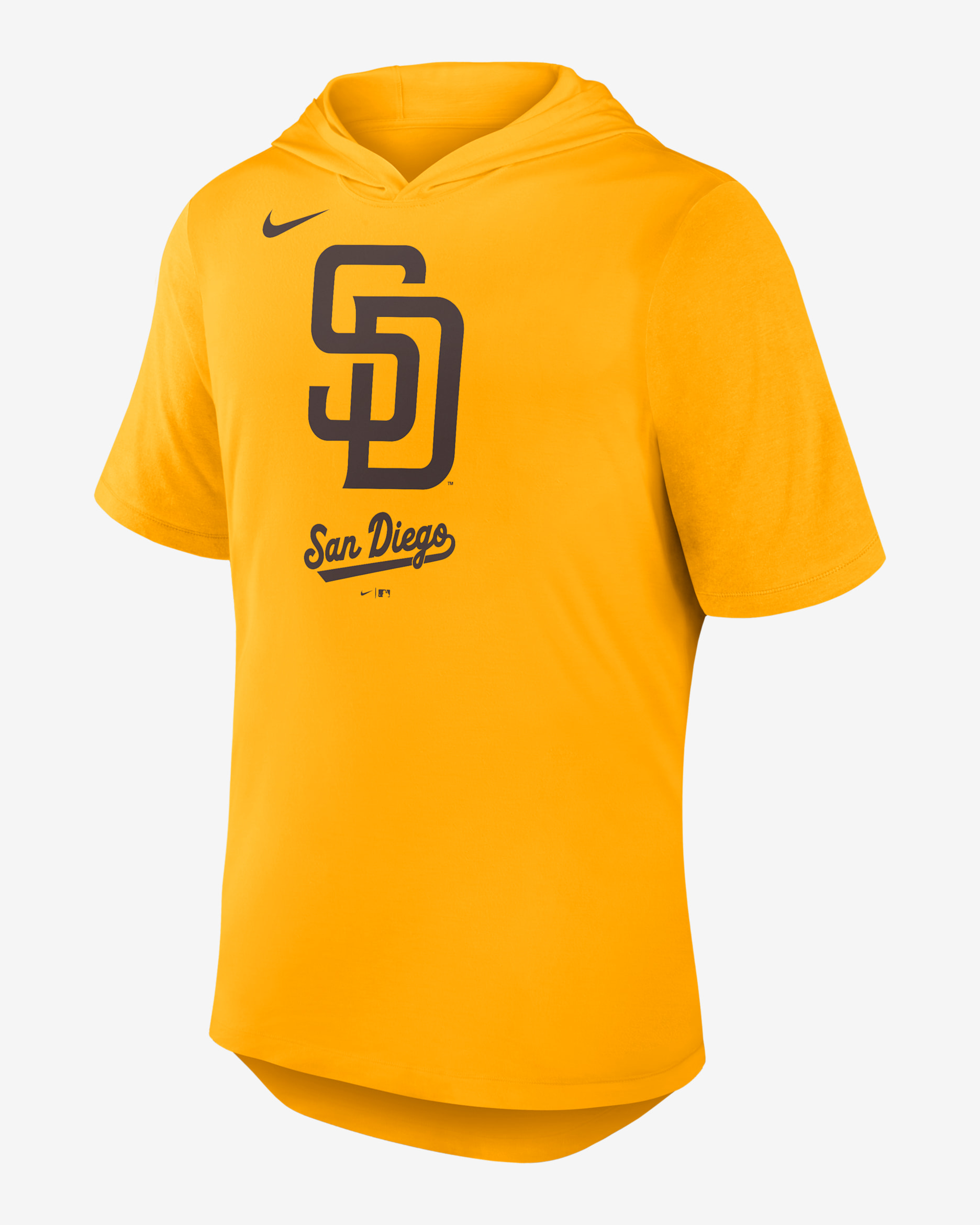 San Diego Padres Logo Men's Nike Dri-FIT MLB Hooded T-Shirt - Gold
