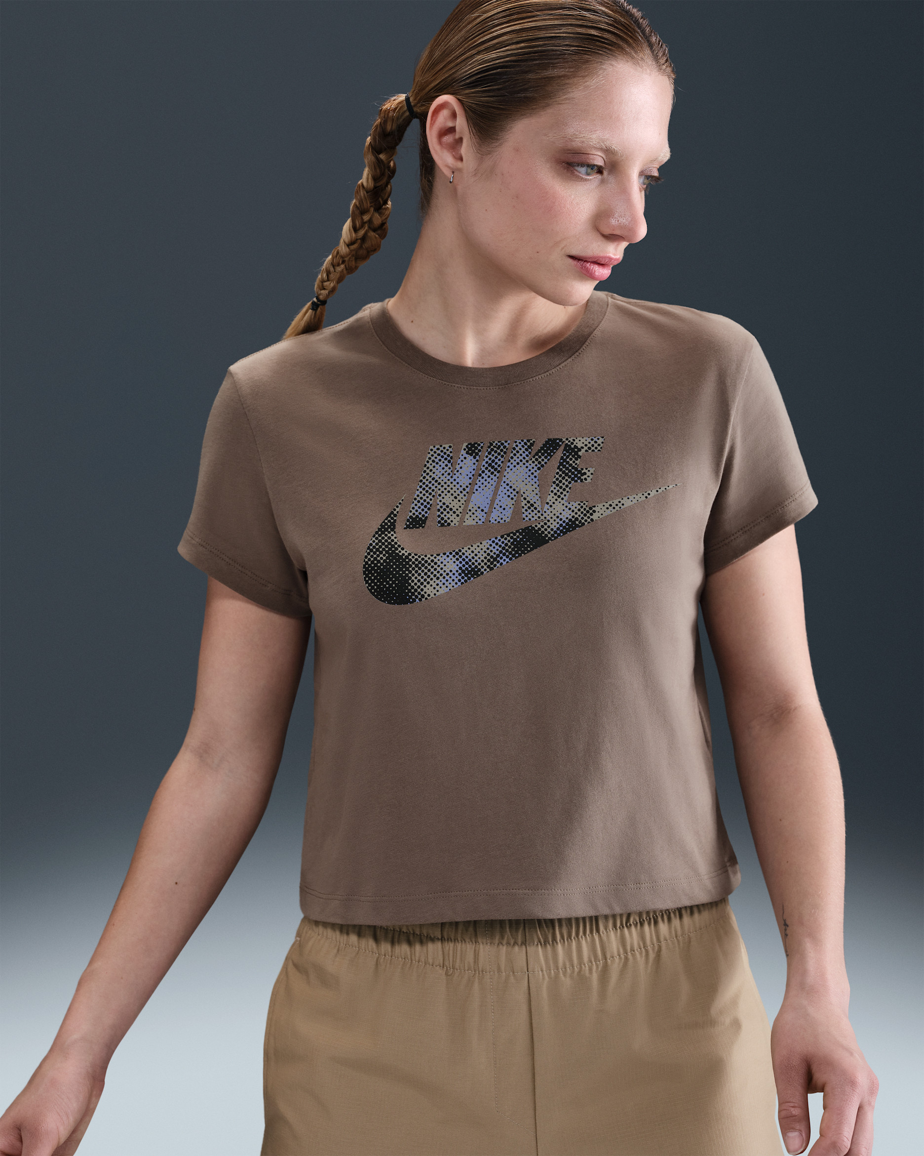 Nike Sportswear Women's T-Shirt - Mink Brown/Black