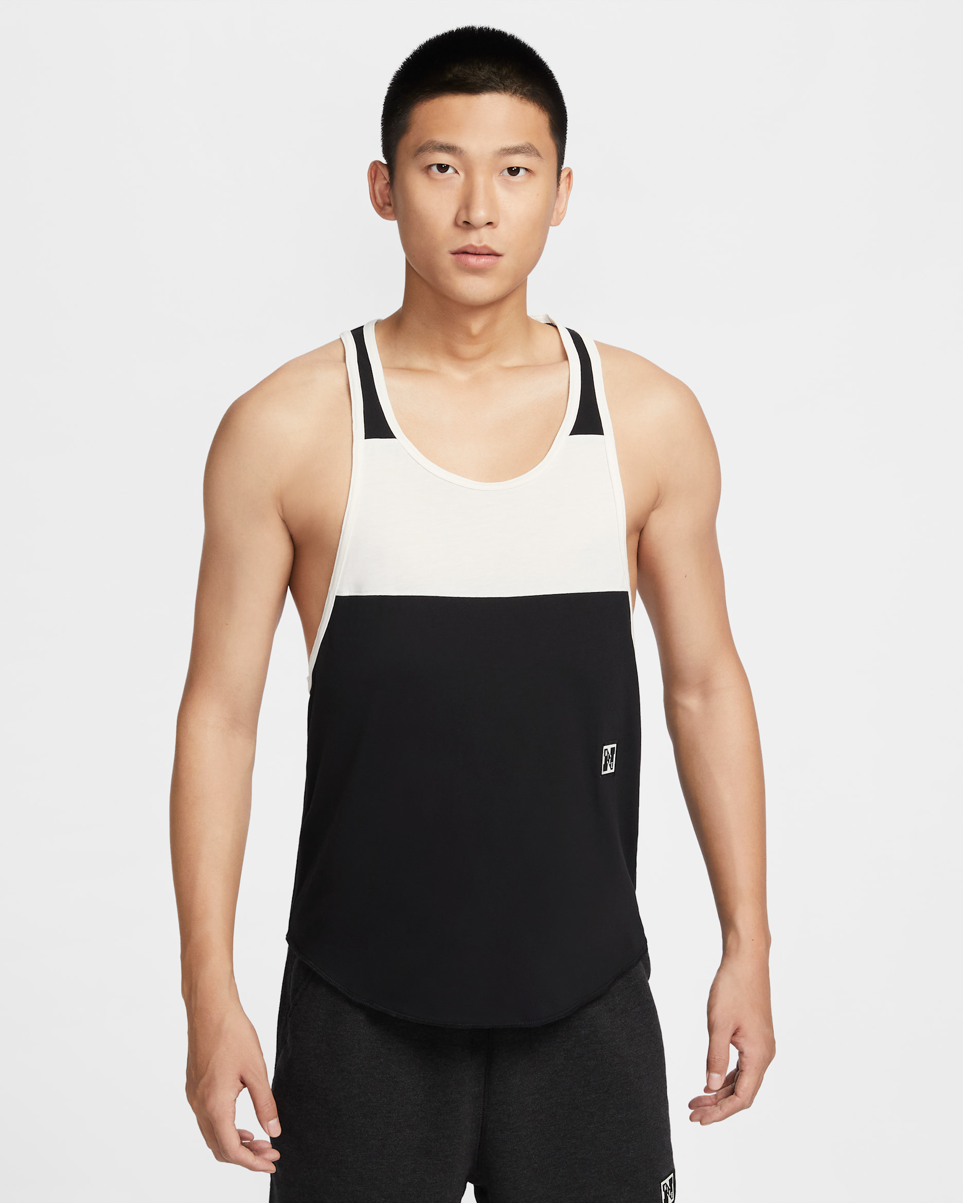 Nike Heritage Men's Dri-FIT Fitness Tank Top - Black/Pale Ivory/Pale Ivory/Black