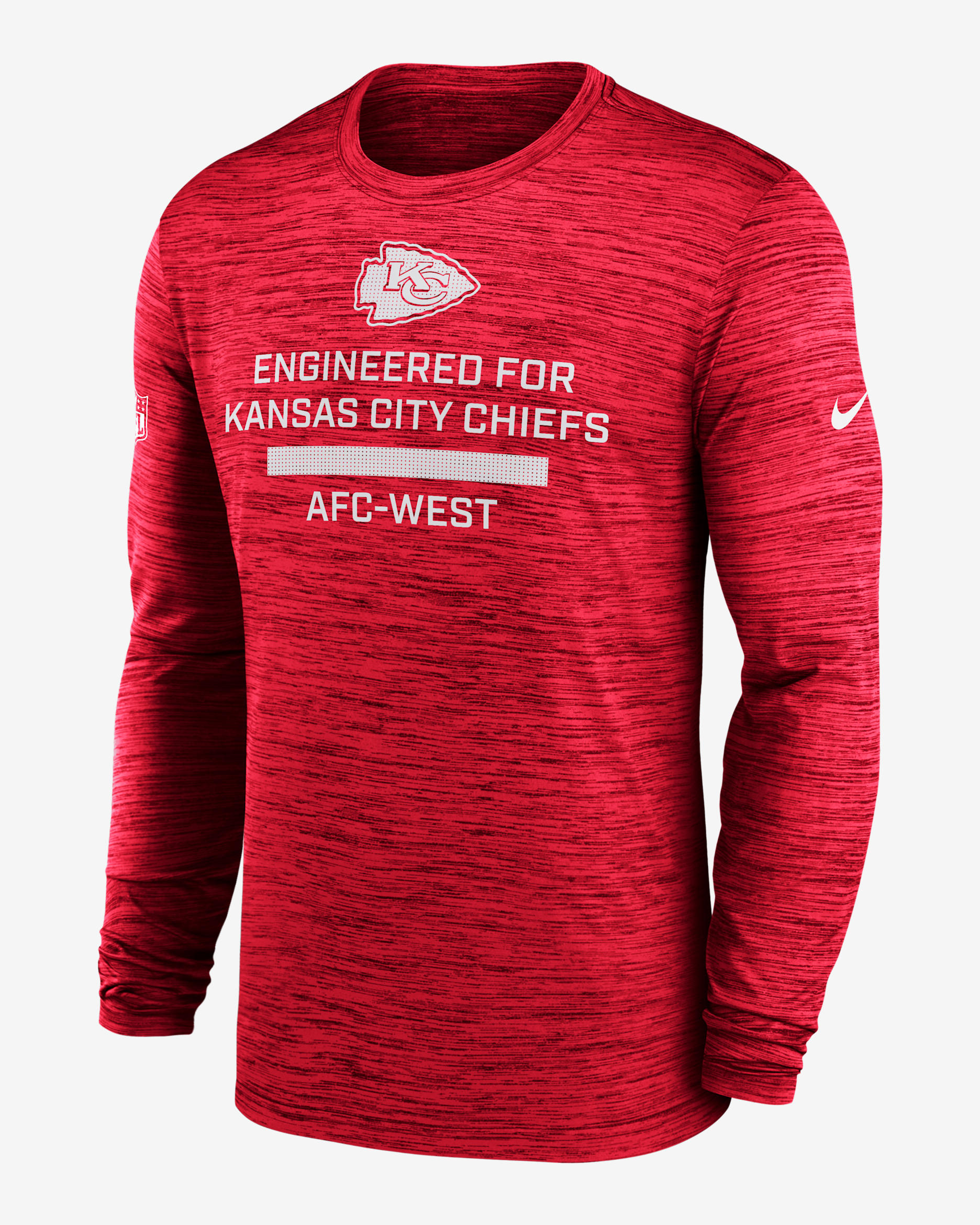 Playera de manga larga Nike Dri-FIT de la NFL para hombre Kansas City Chiefs Sideline Team Issue Velocity - Rojo