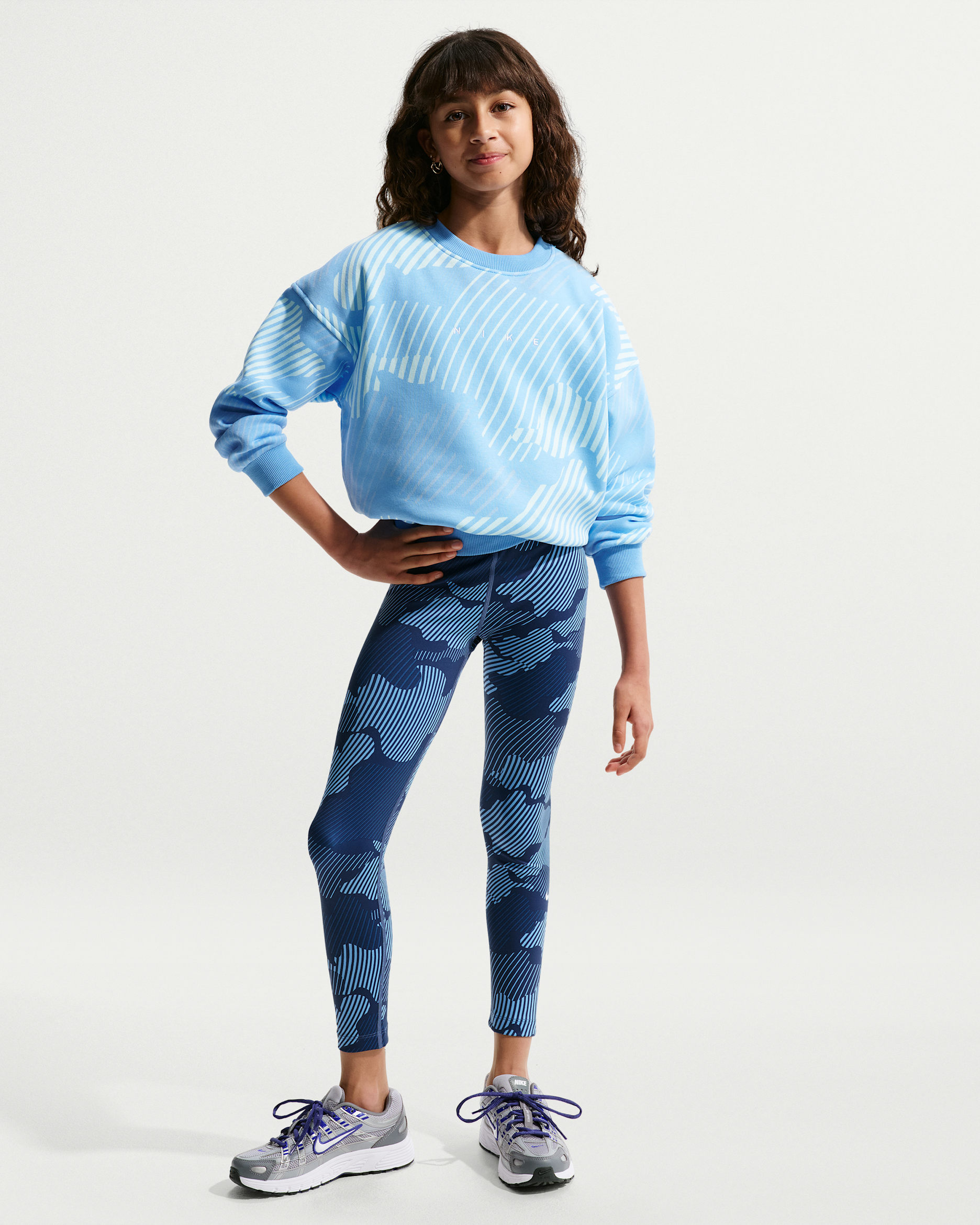 Leggings Dri-FIT Nike One – Ragazza - Mystic Navy/Bianco