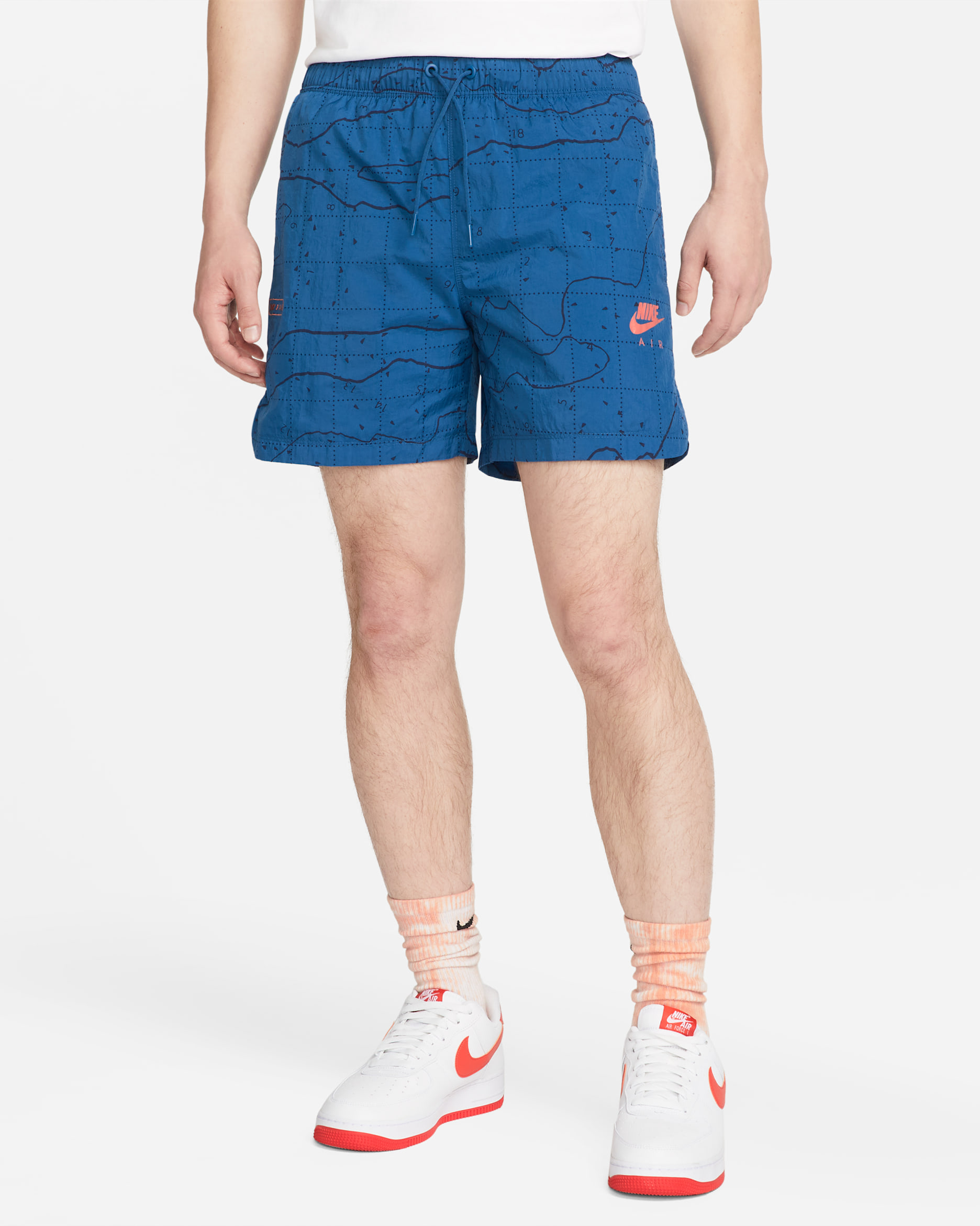 Nike Air Men's Lined Woven Shorts - Dark Marina Blue/Madder Root