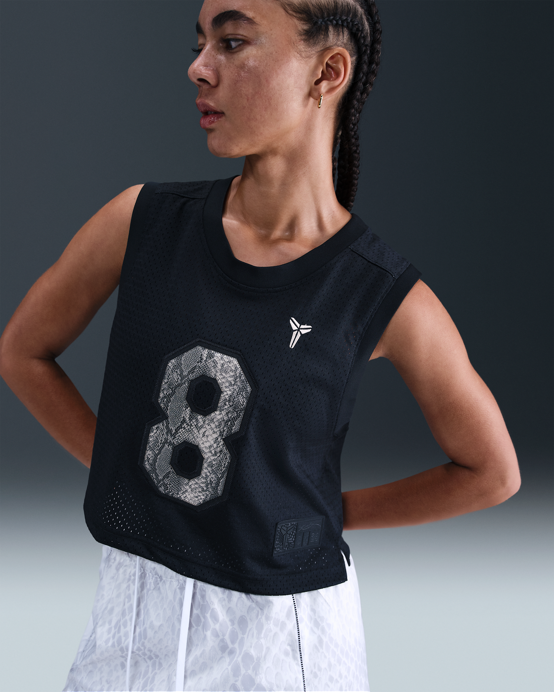 Kobe Women's Cropped Jersey - Black/Sand Drift