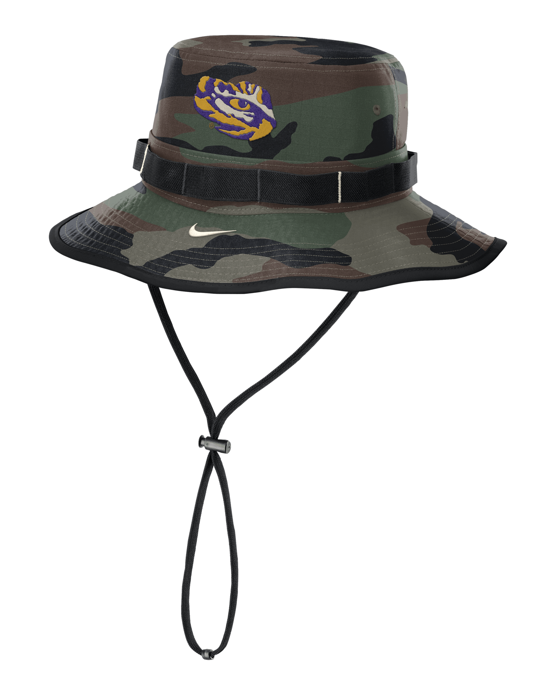 Gorro tipo pescador universitario Nike Dri-FIT para hombre LSU 2025 Military Appreciation Boonie - Oliva