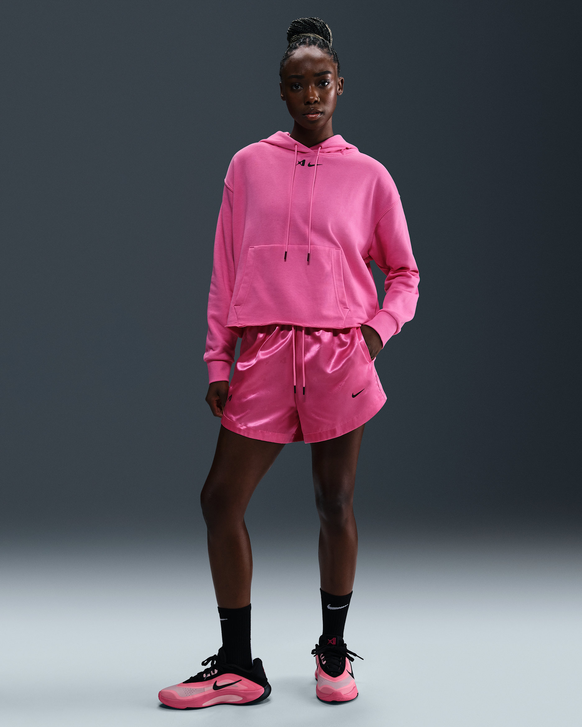 A'ja Wilson Women's Basketball Shorts - Pinksicle/Black