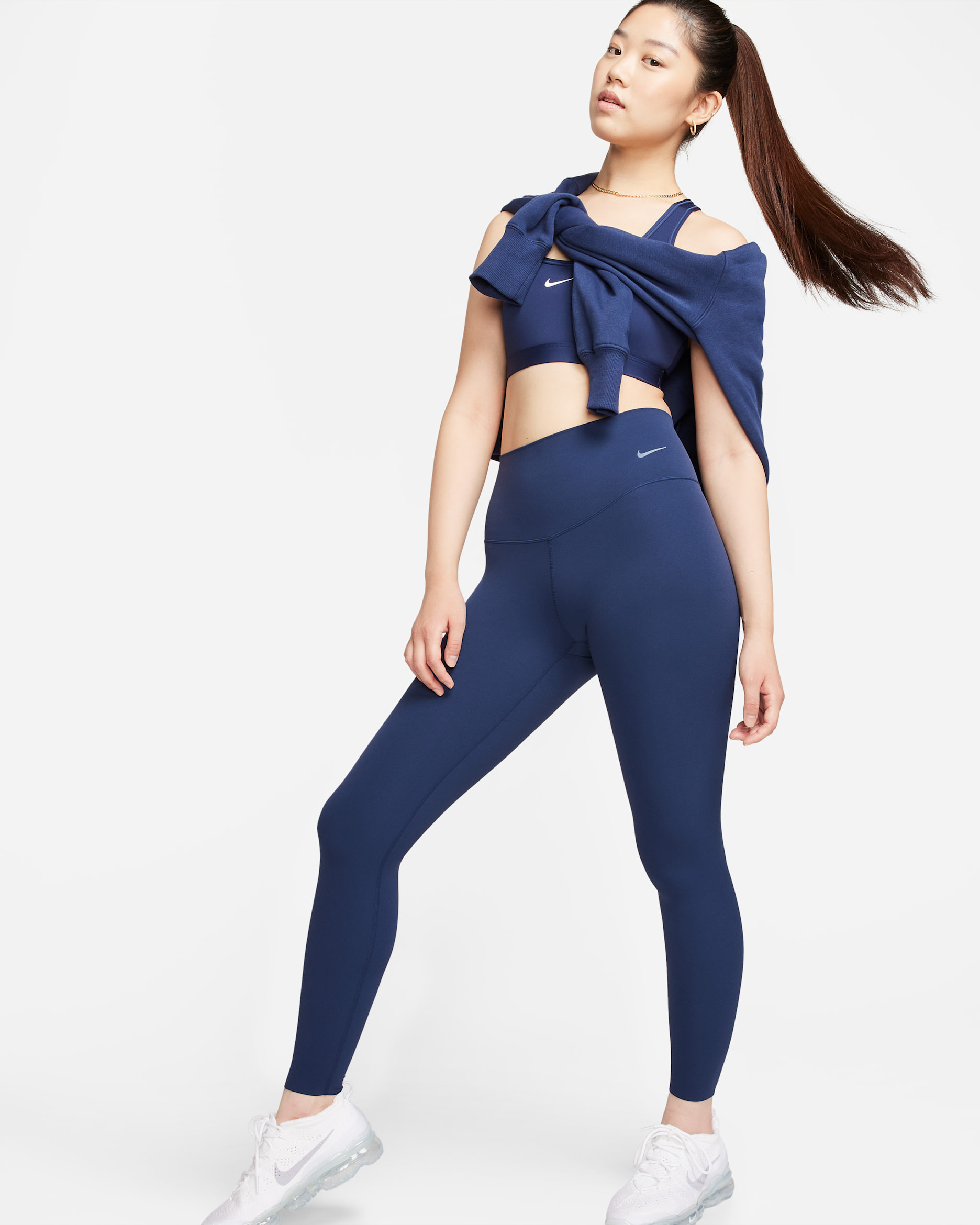 Nike Zenvy Women's High-Waisted Full-Length Leggings - Midnight Navy/Black