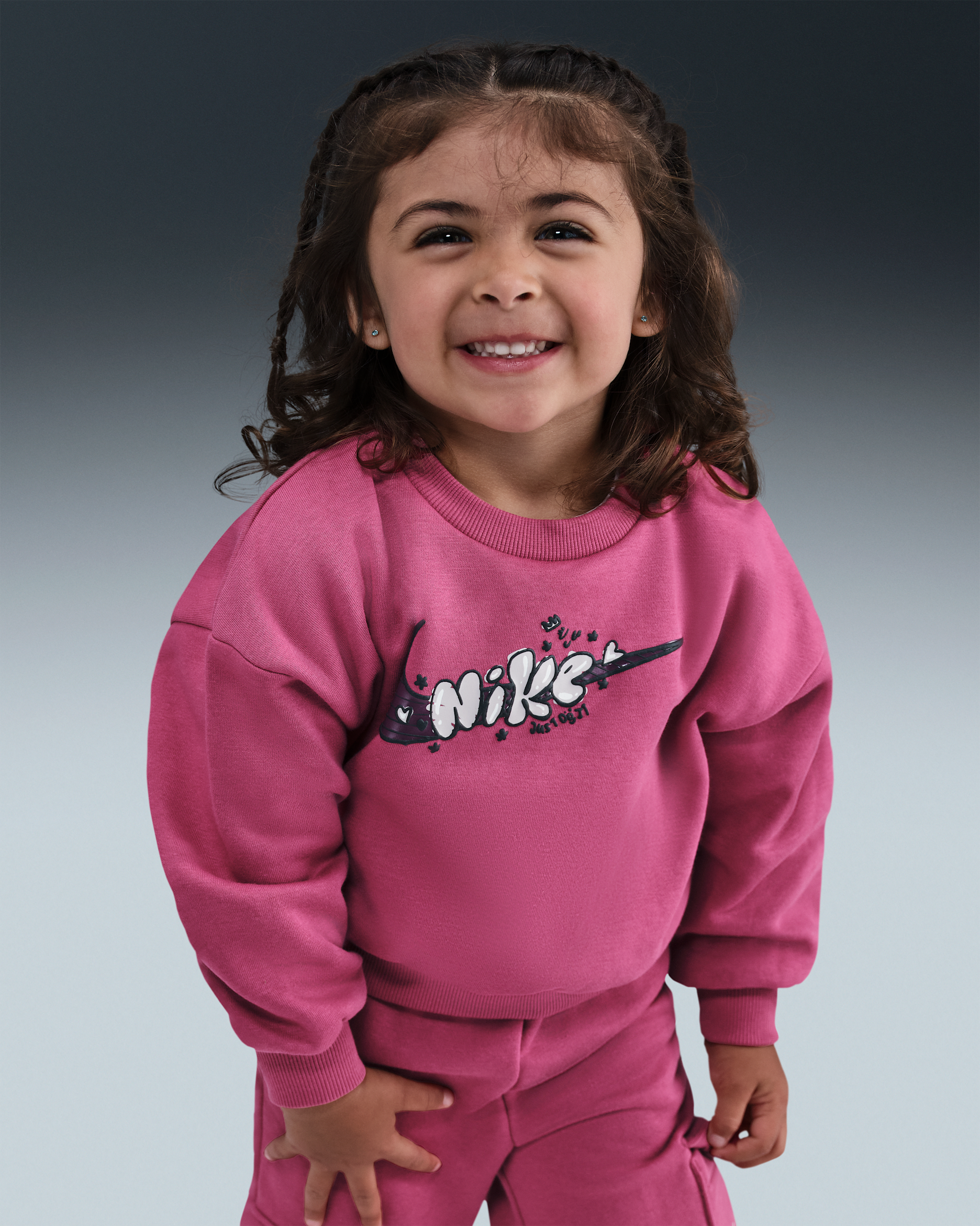 Nike Essentials Toddler Graphic Crew and Cargo Pants Set