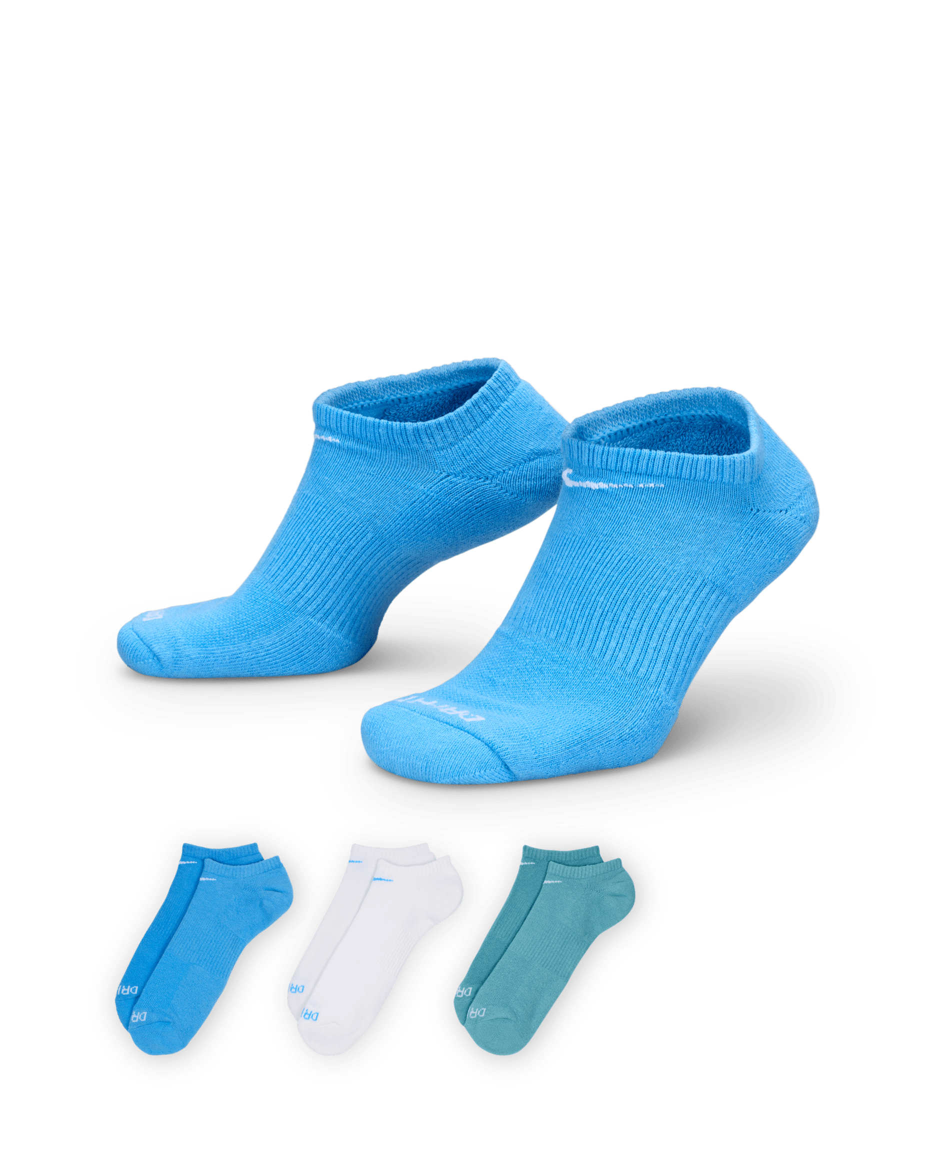 Nike Everyday Plus Cushion Training No-Show Socks (3 Pairs) - Multi-Color