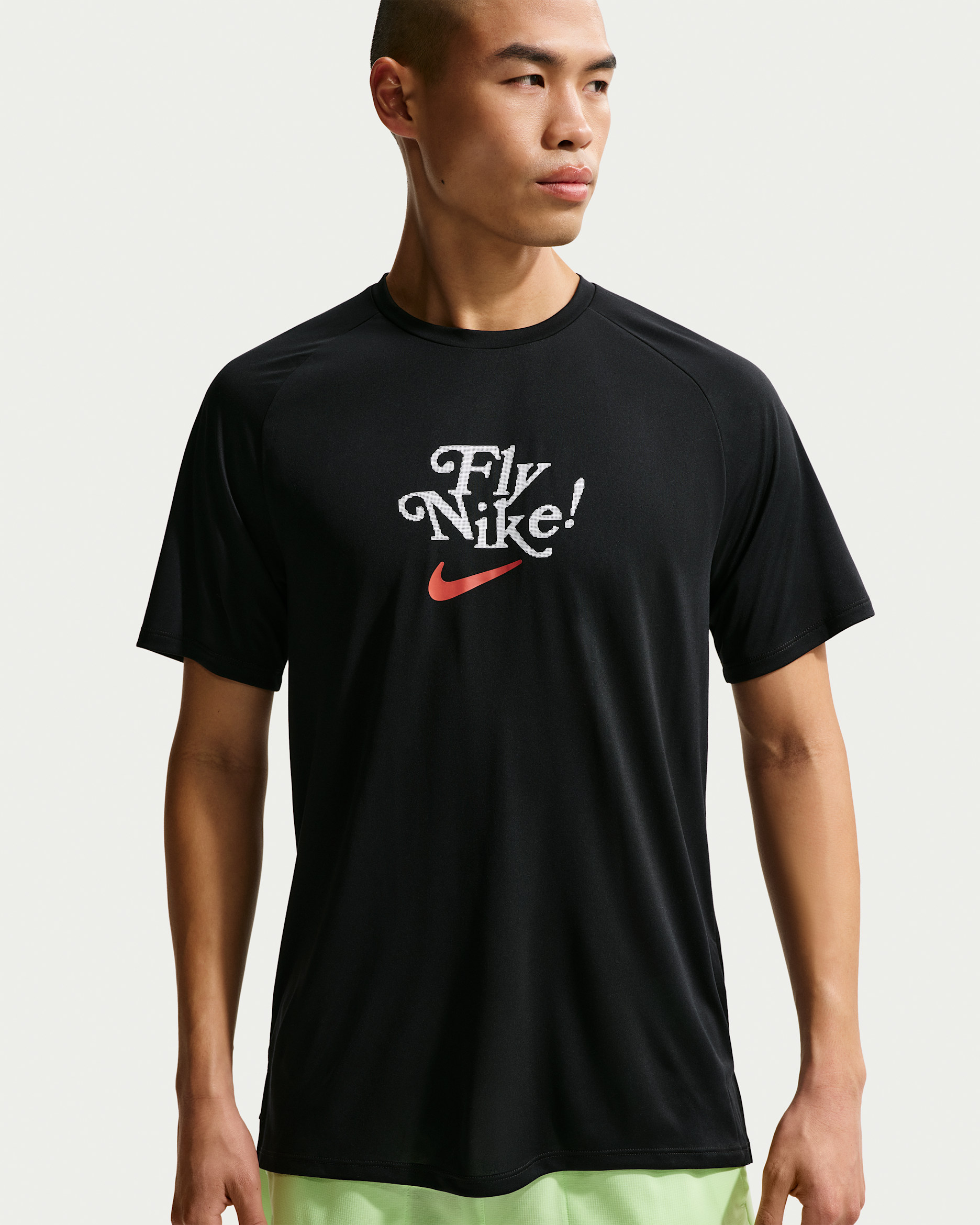 나이키 스트라이드 '플라이 나이키' 남성 드라이 핏 ADV 반팔 러닝 탑 - 블랙