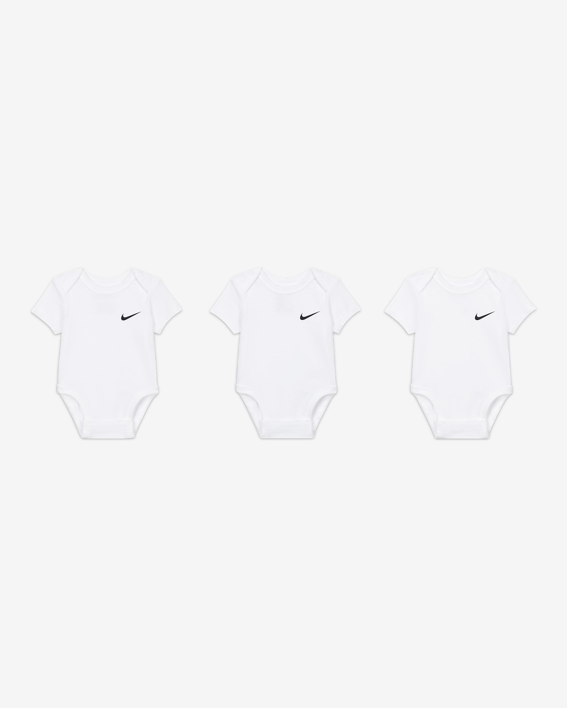 Nike Swoosh Bodys (Babys, 0–9 M, 3er-Pack) - Weiß