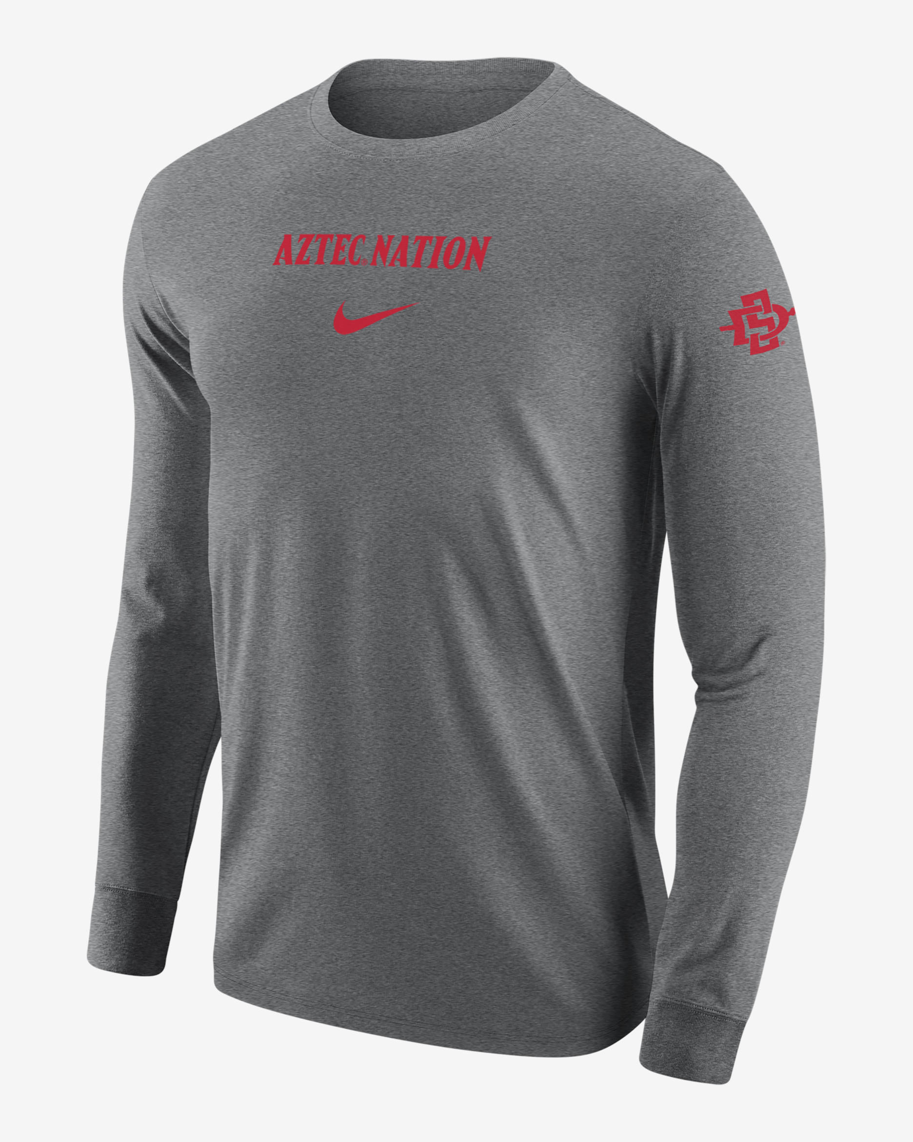 San Diego State Men's Nike College Long-Sleeve T-Shirt - Dark Grey Heather