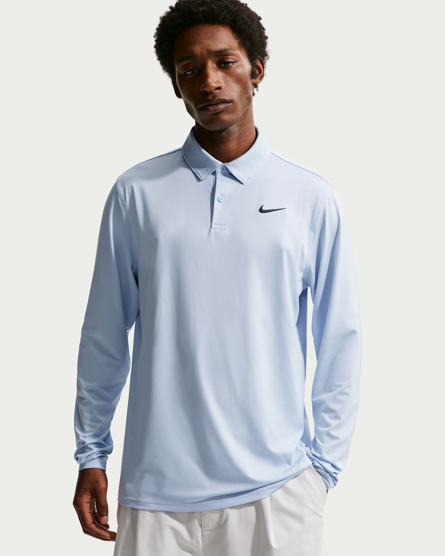 Nike Velocity Men's Dri-FIT Long-Sleeve Golf Polo - Hydrogen Blue/Black