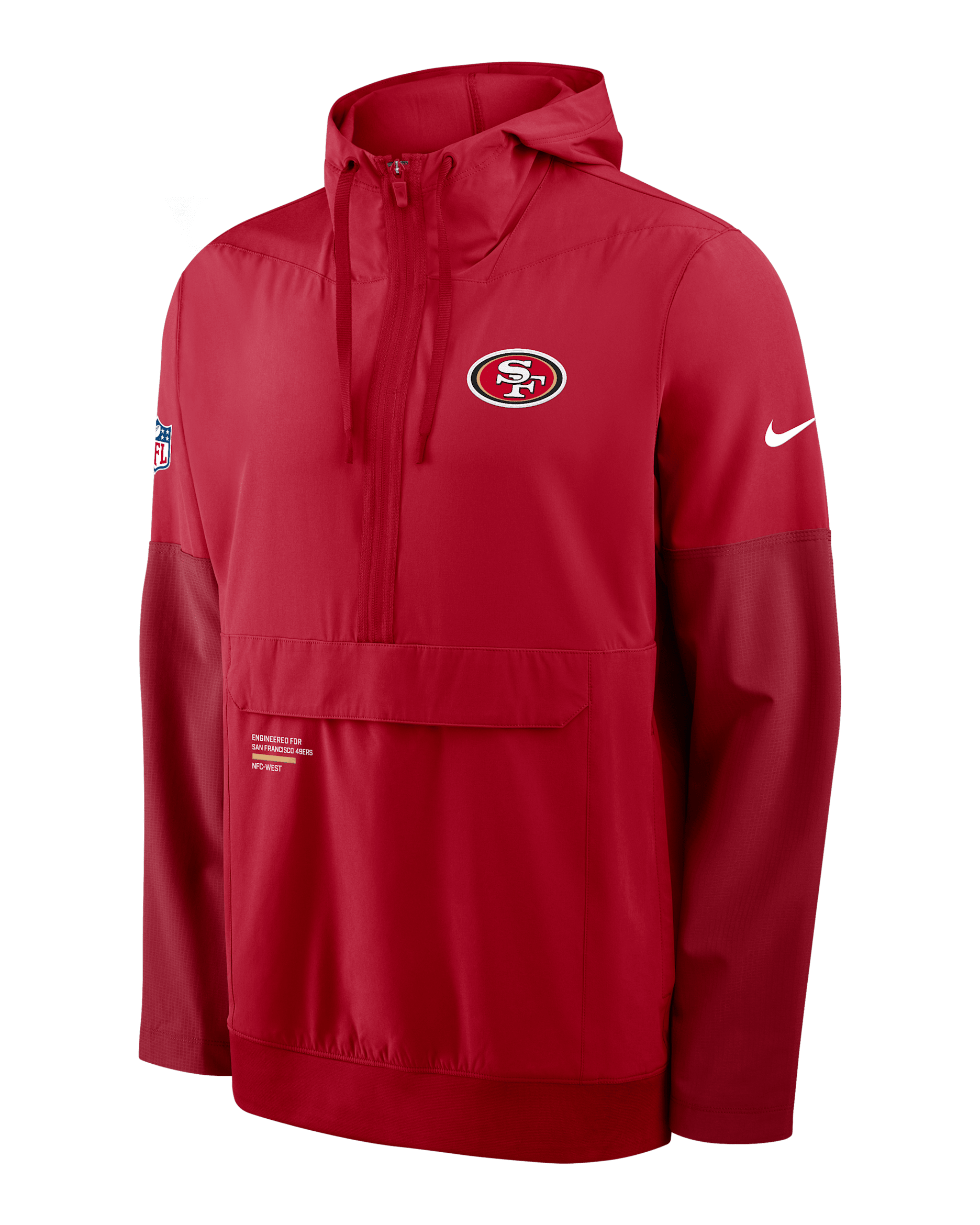 San Francisco 49ers Well Rounded Anorak Men's Nike NFL 1/2-Zip Hooded Jacket - Red