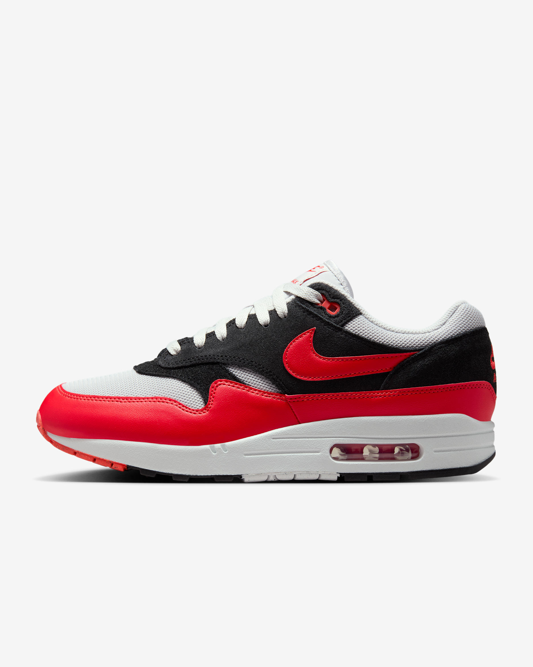 Nike Air Max 1 Essential Men's Shoes - Vast Grey/Black/Light Crimson