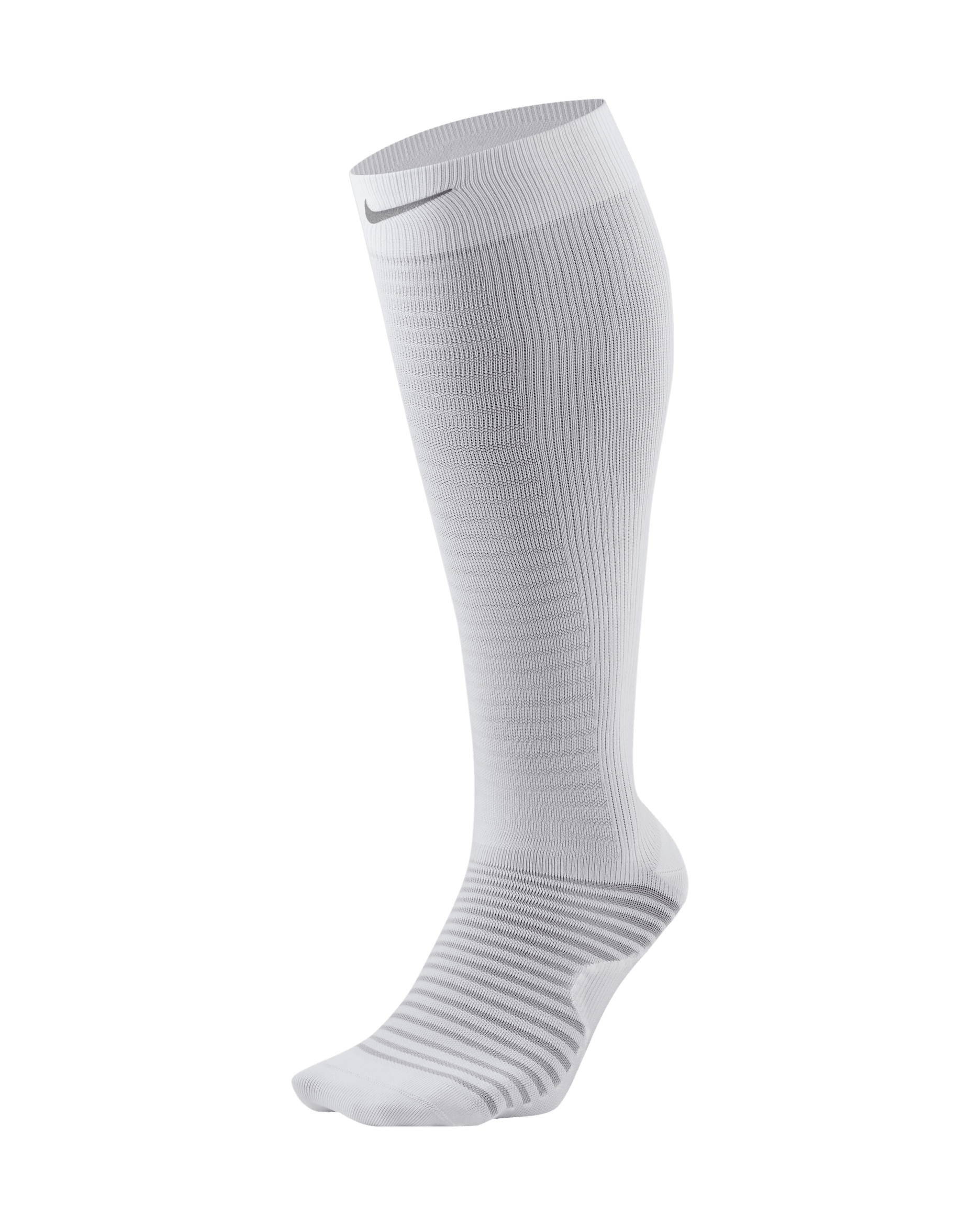 Kompresyjne podkolanówki do biegania Nike Spark Lightweight - Biel/Reflect Silver