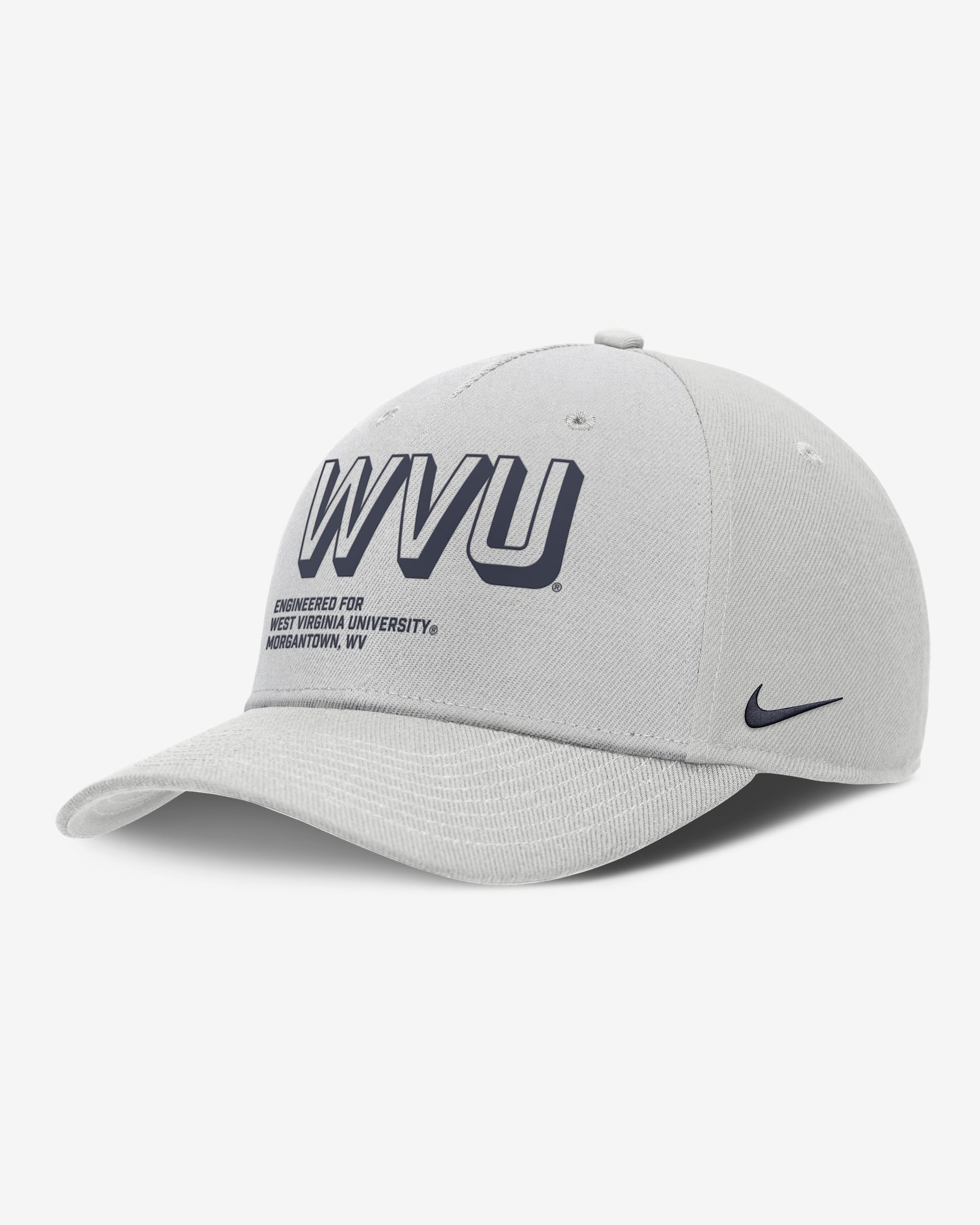 West Virginia On-Field Primetime Rise Men's Nike College Adjustable Hat - Grey