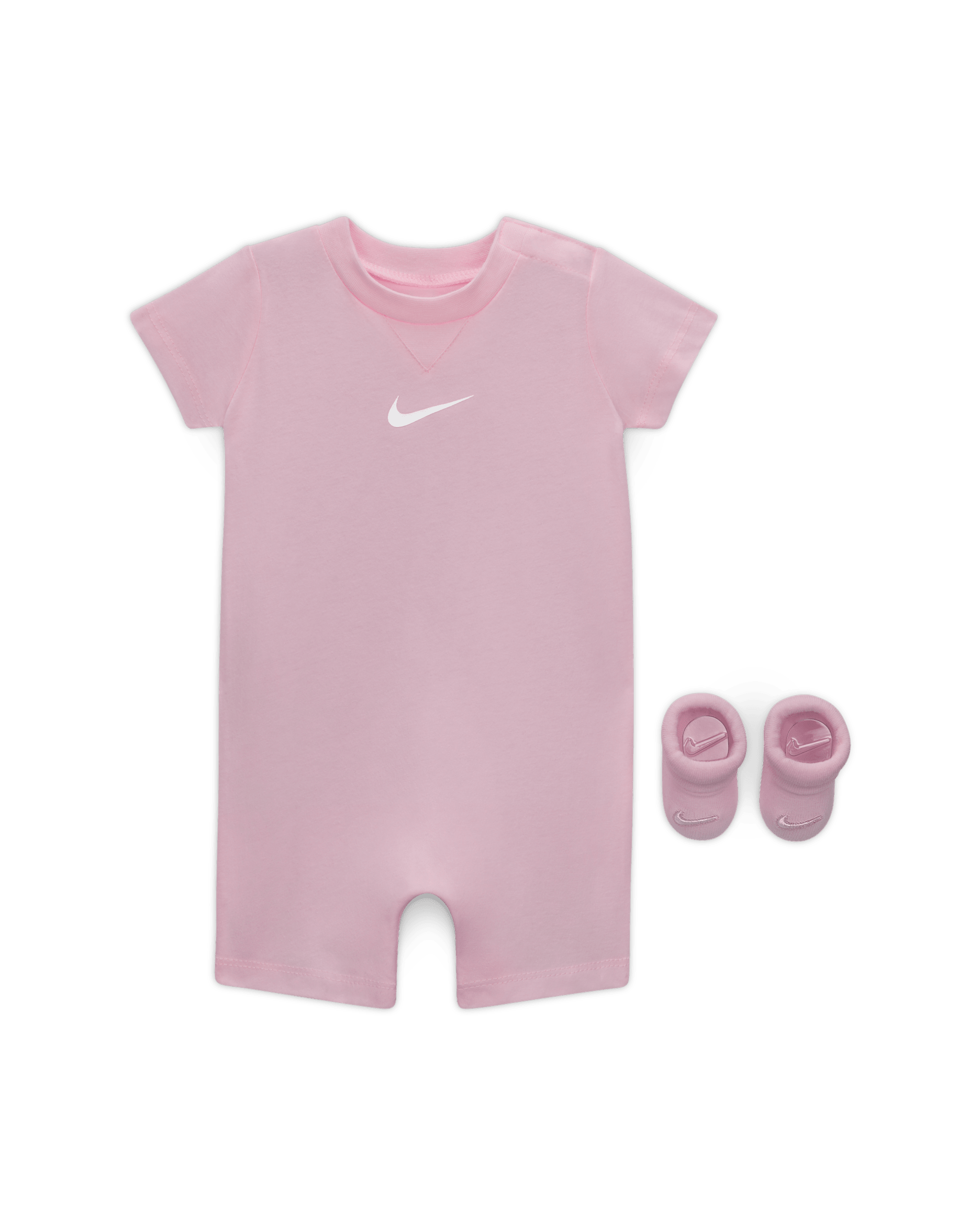 Nike Baby Essentials Baby Romper and Booties Set - Pink Foam