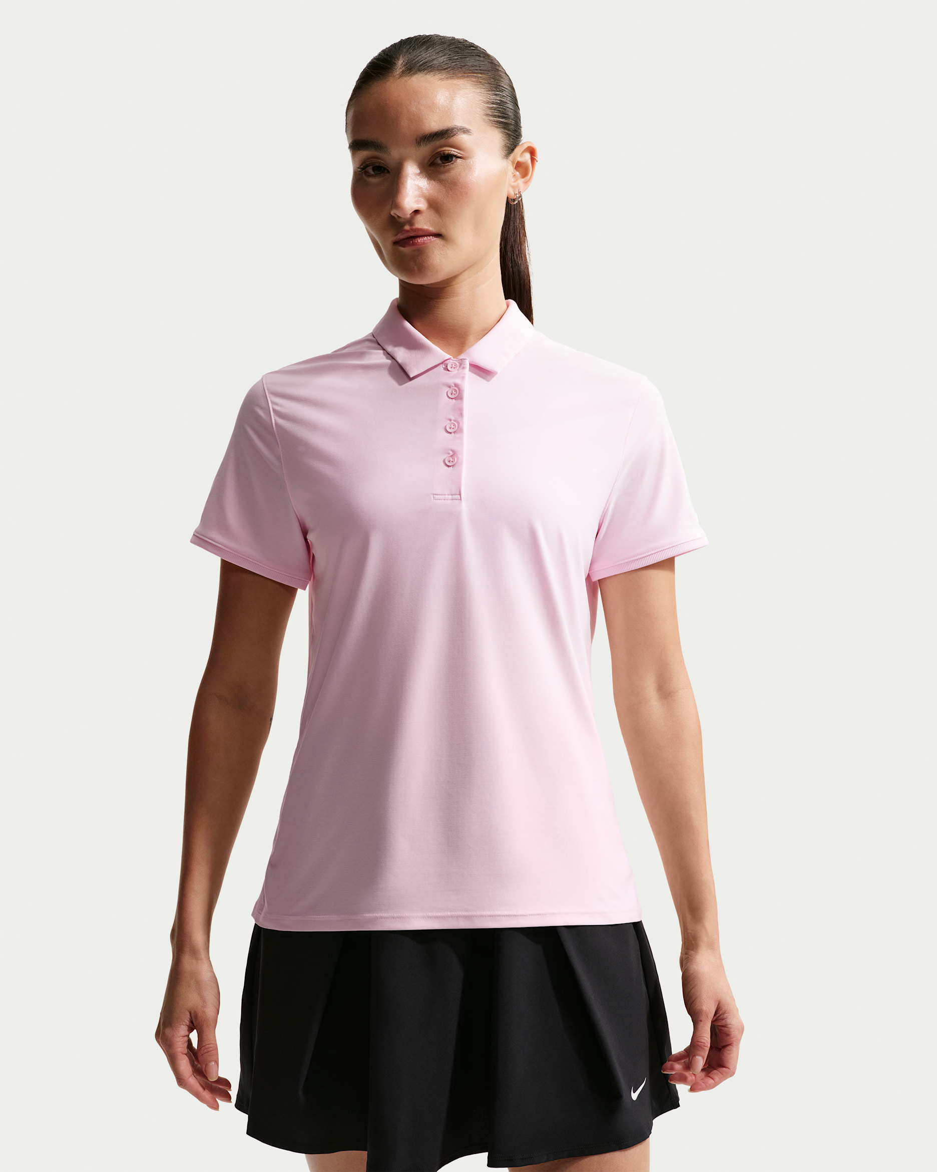 Nike Victory Women's Dri-FIT Short-Sleeve Golf Polo - Pink Foam/White