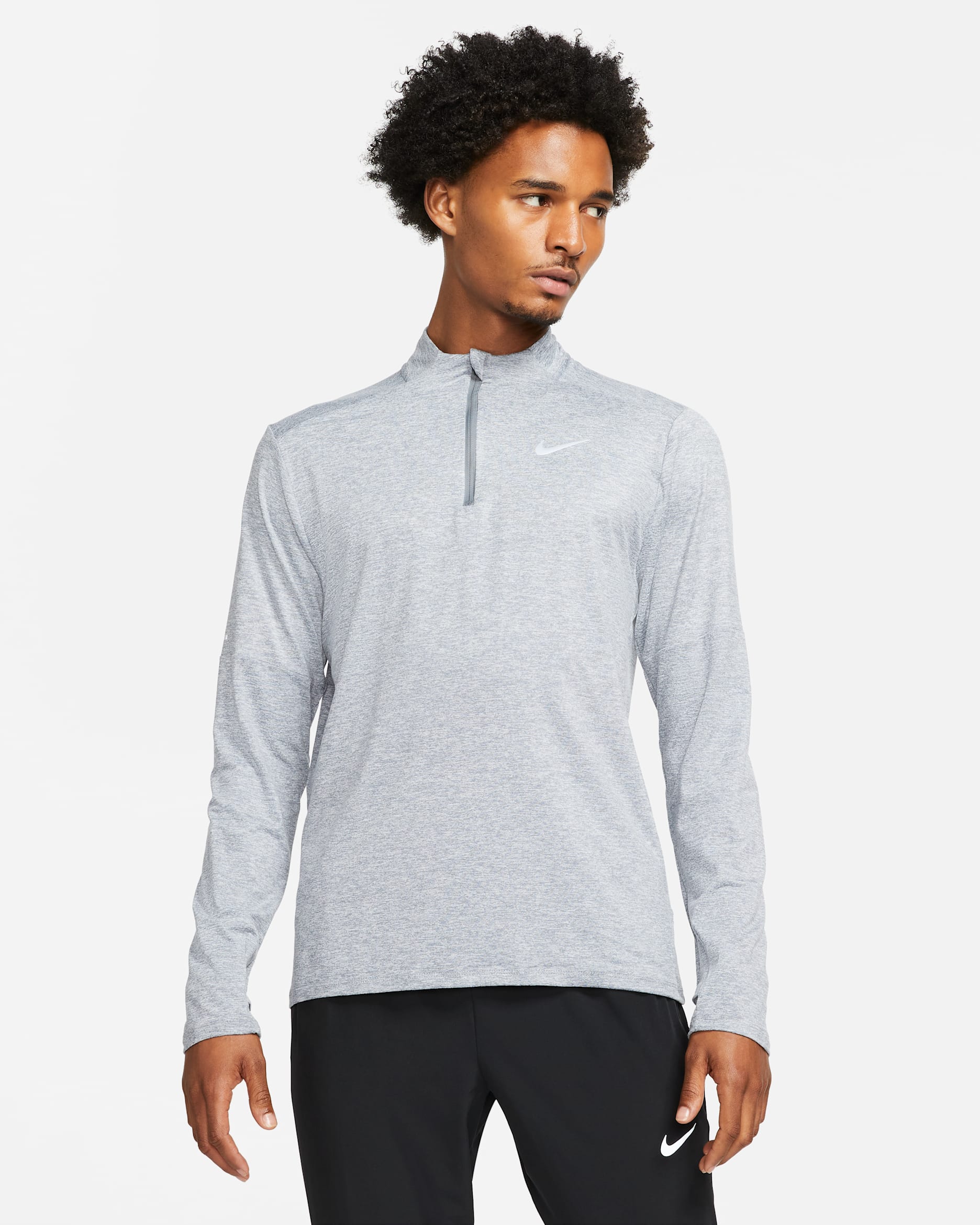 Pánské běžecké tričko Dri-FIT Nike Element do terénu s polovičním zipem - Smoke Grey/Grey Fog/Heather