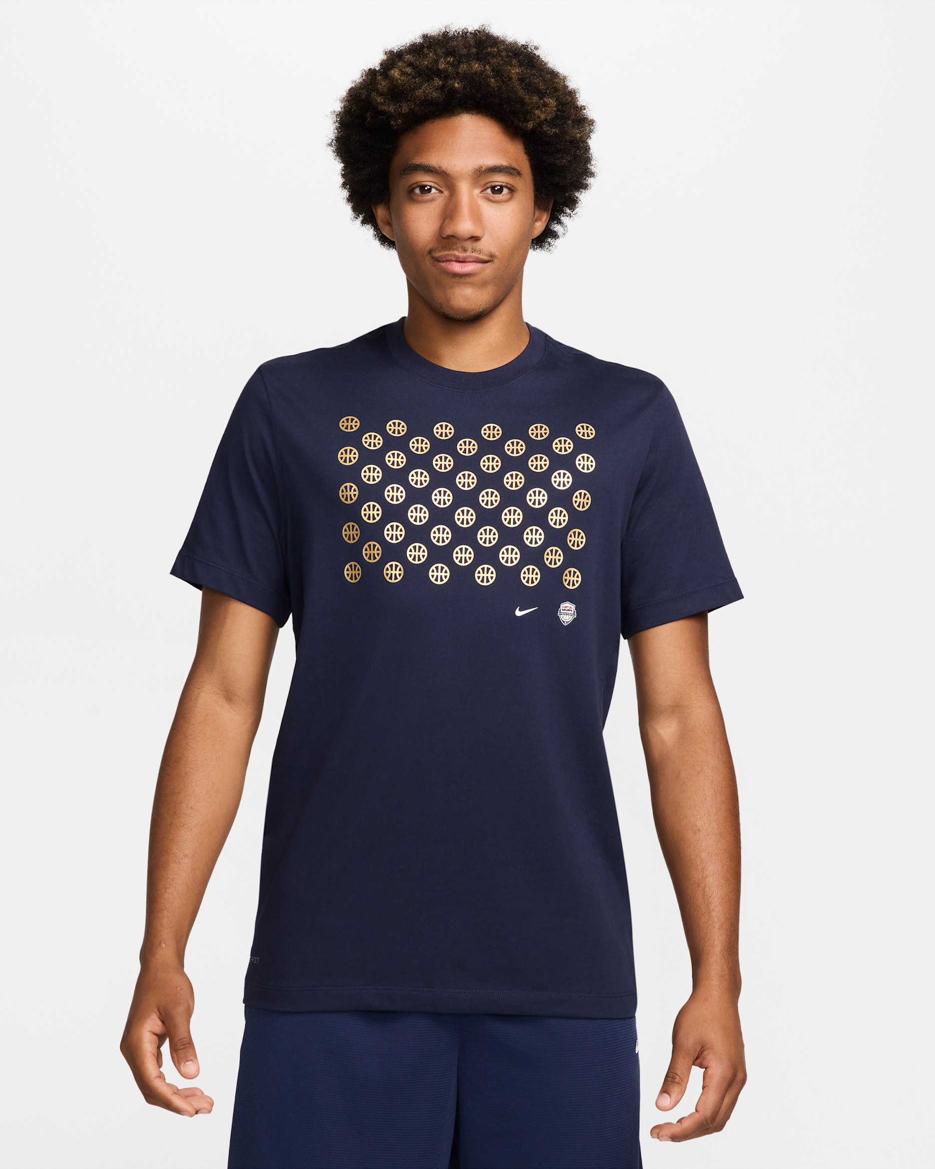 USA Nike Basketball-T-Shirt (Herren) - Obsidian/Obsidian/Weiß