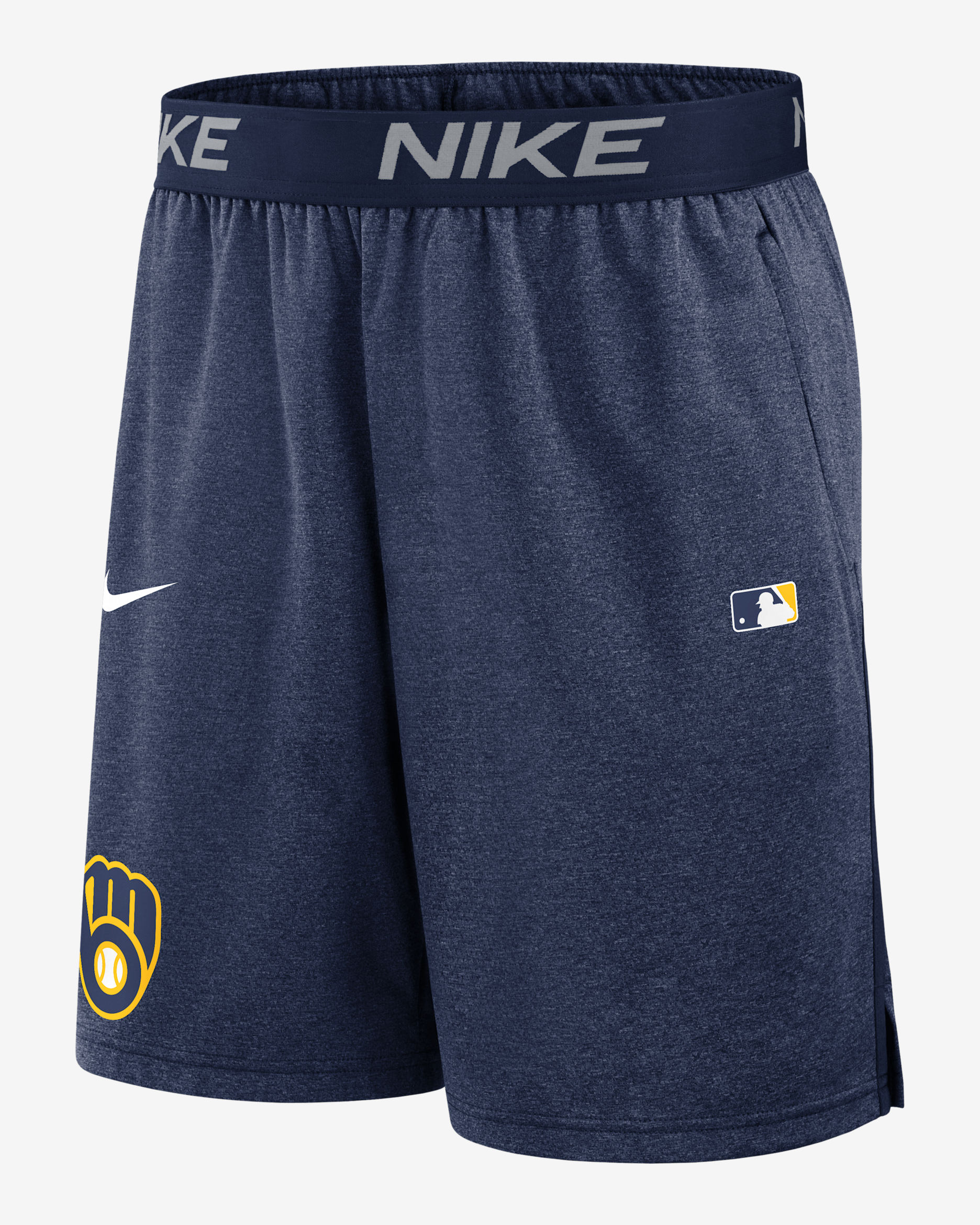 Shorts Nike Dri-FIT de la MLB para hombre Milwaukee Brewers Authentic Collection - Azul marino