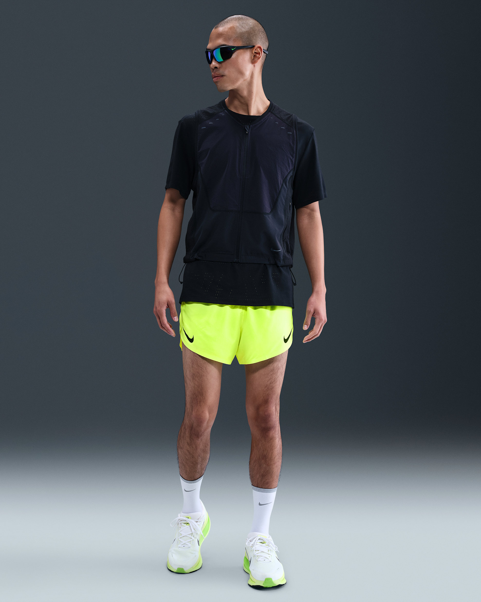 나이키 에어로스위프트 남성 드라이 핏 ADV 4인치 브리프 라인드 러닝 쇼츠 - 볼트/블랙