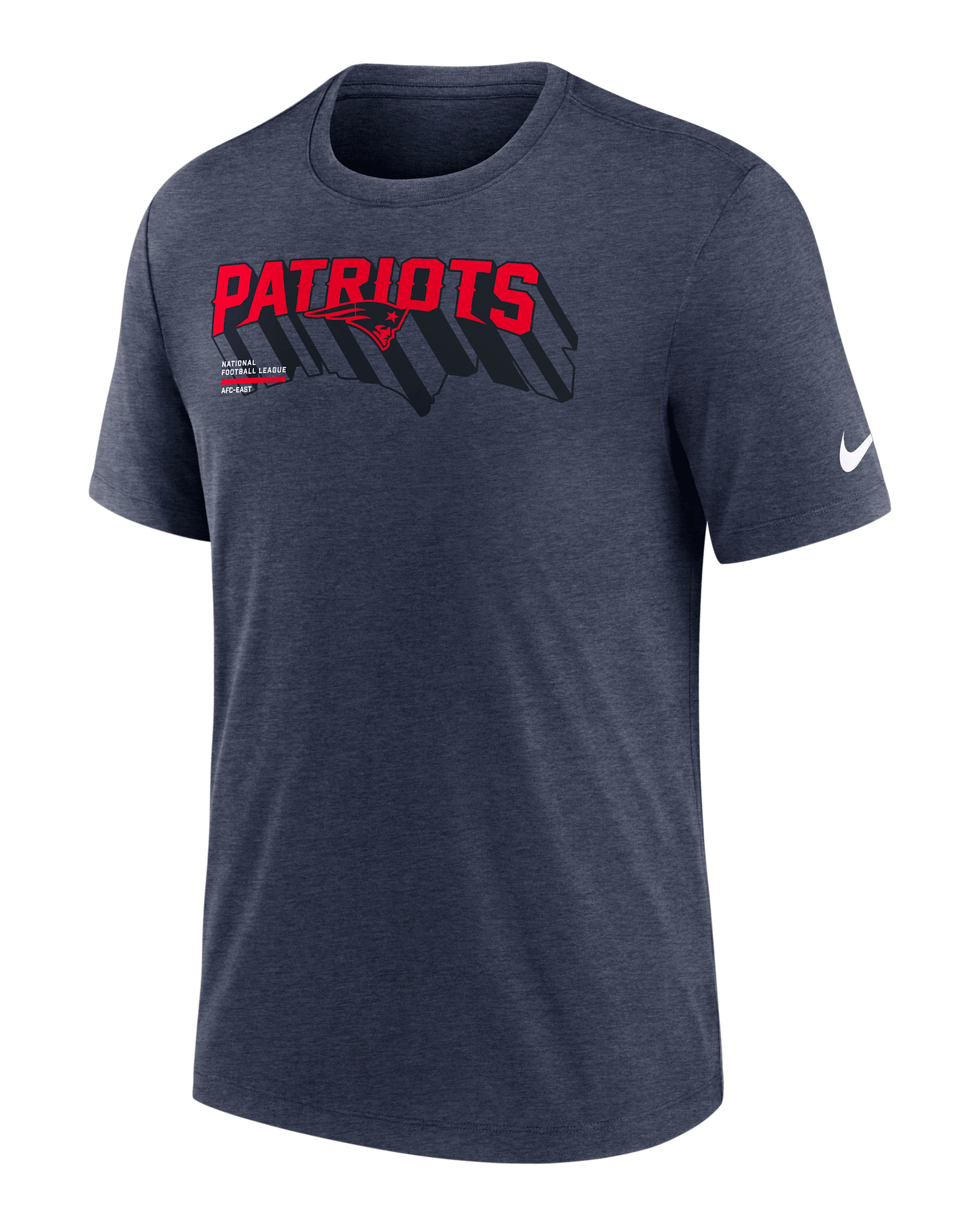 Playera Nike de la NFL para hombre New England Patriots Long Pass - Azul marino jaspeado