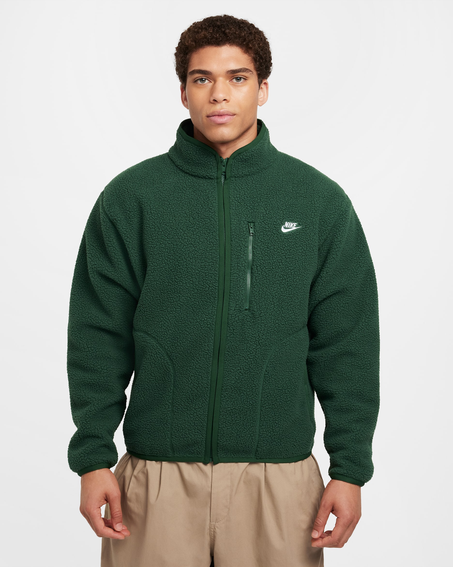 Nike Sportswear Club Men's Fleece Jacket - Fir/White