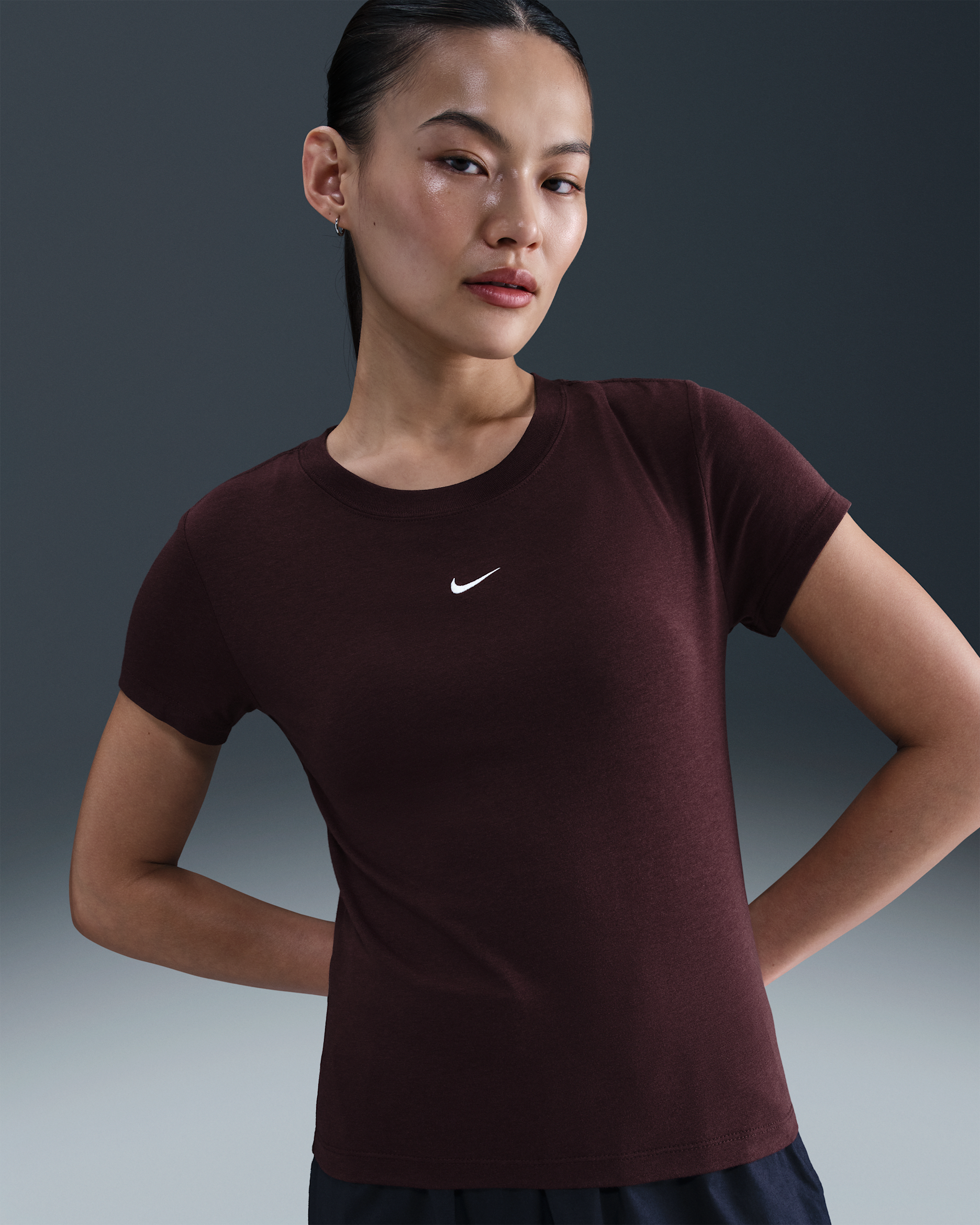 Nike Sportswear Chill Knit Women's T-shirt - Burgundy Crush/Sail