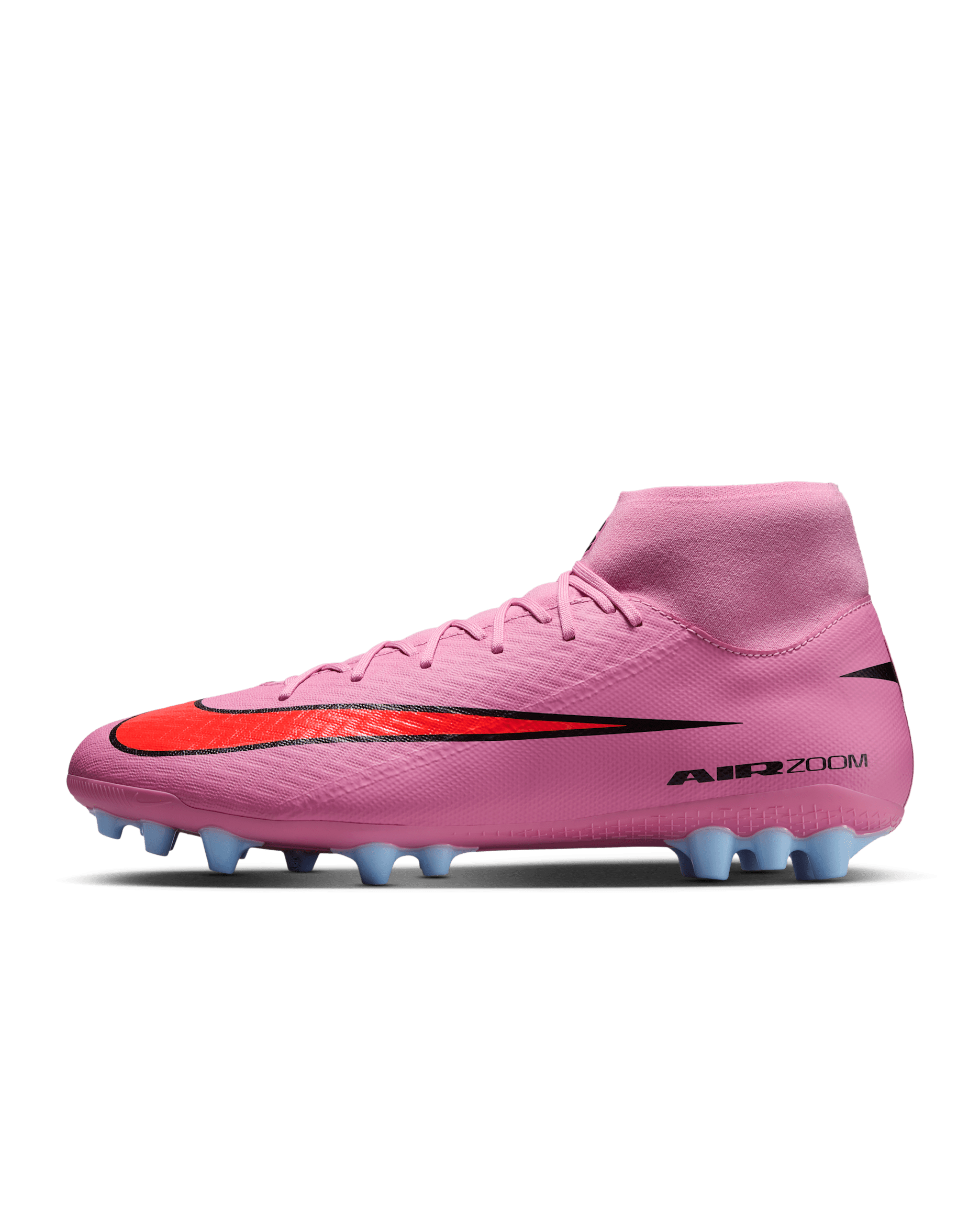 Nike Mercurial Superfly 10 Academy Artificial-Grass High-Top Soccer Cleats - Magic Flamingo/Total Crimson/Black