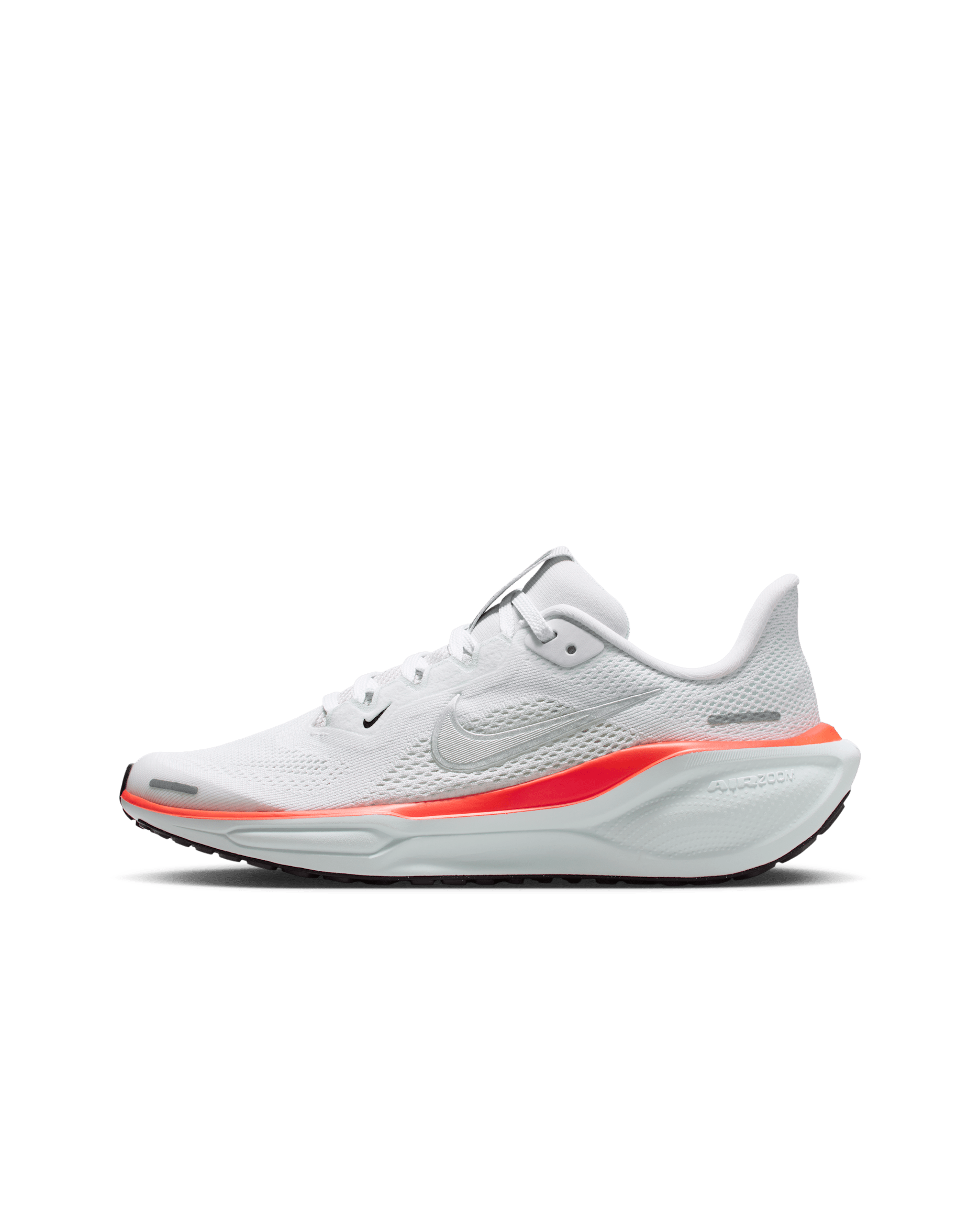 Tenis de correr en pavimento para niños grandes Nike Pegasus 41 - Blanco/Verde ligero/Carmesí brillante/Plata metalizado