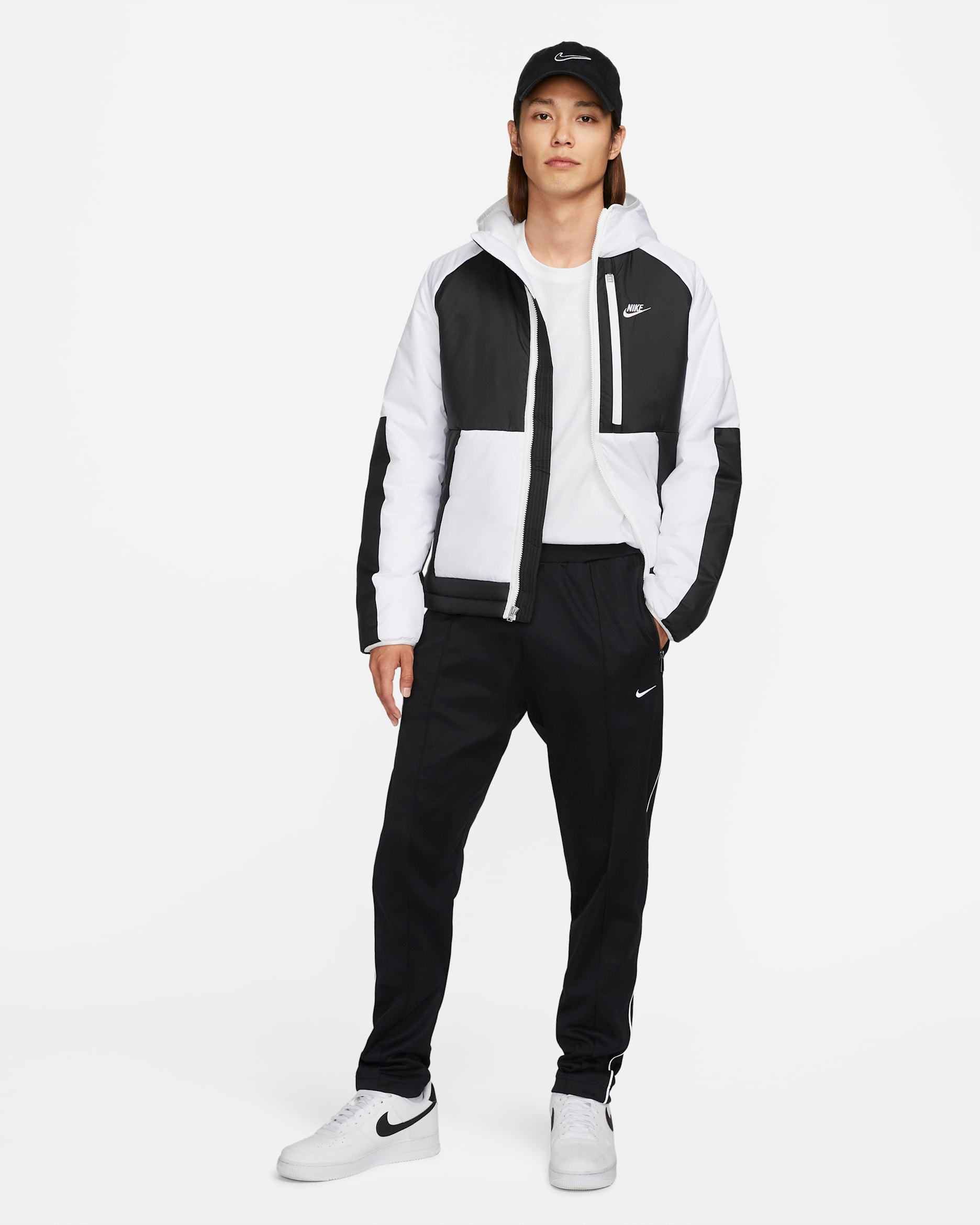 ナイキ スポーツウェア Therma-FIT レガシー メンズ フーデッド ジャケット - ホワイト/ブラック/ホワイト