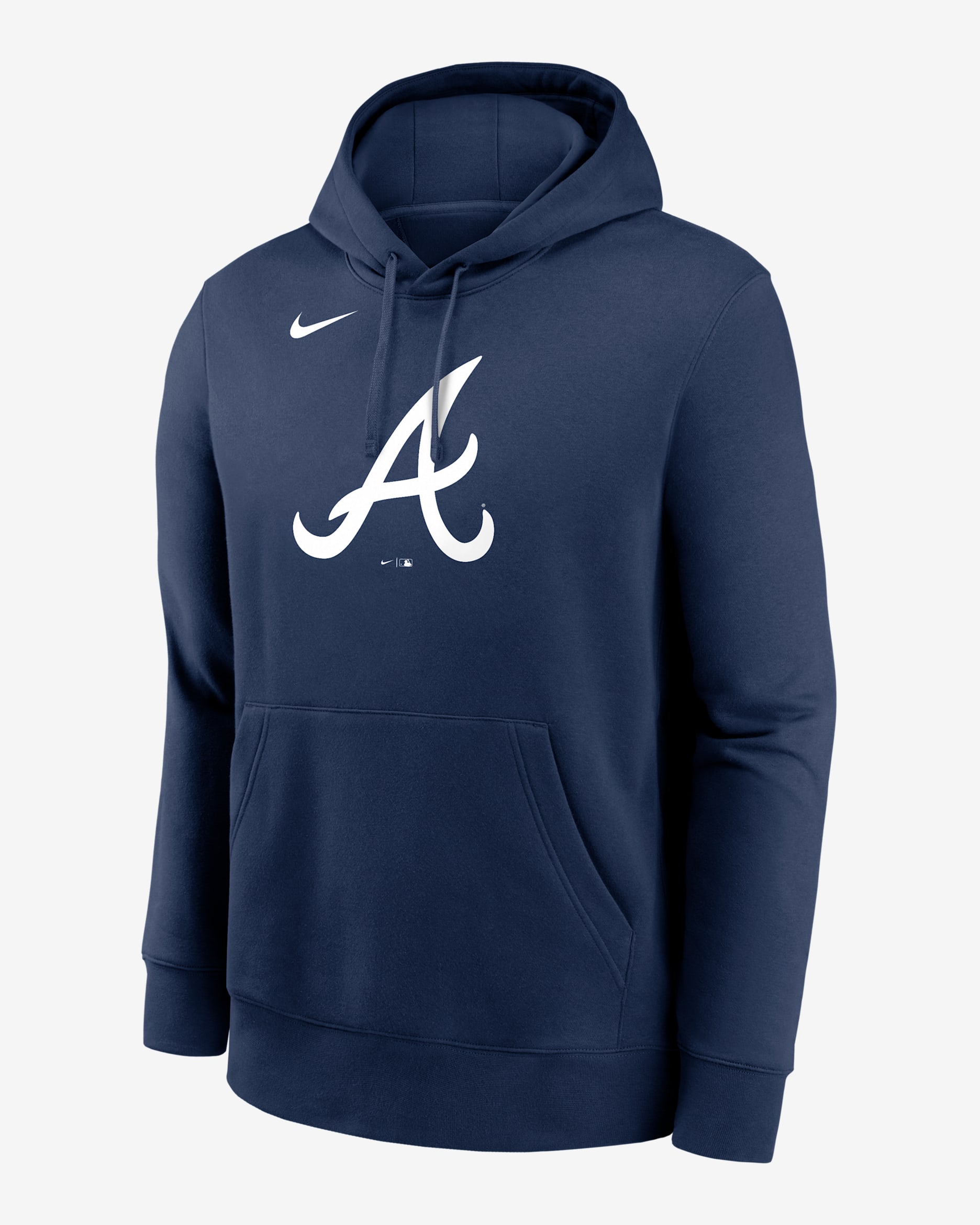 Atlanta Braves Logo Club Men's Nike MLB Pullover Hoodie - Navy