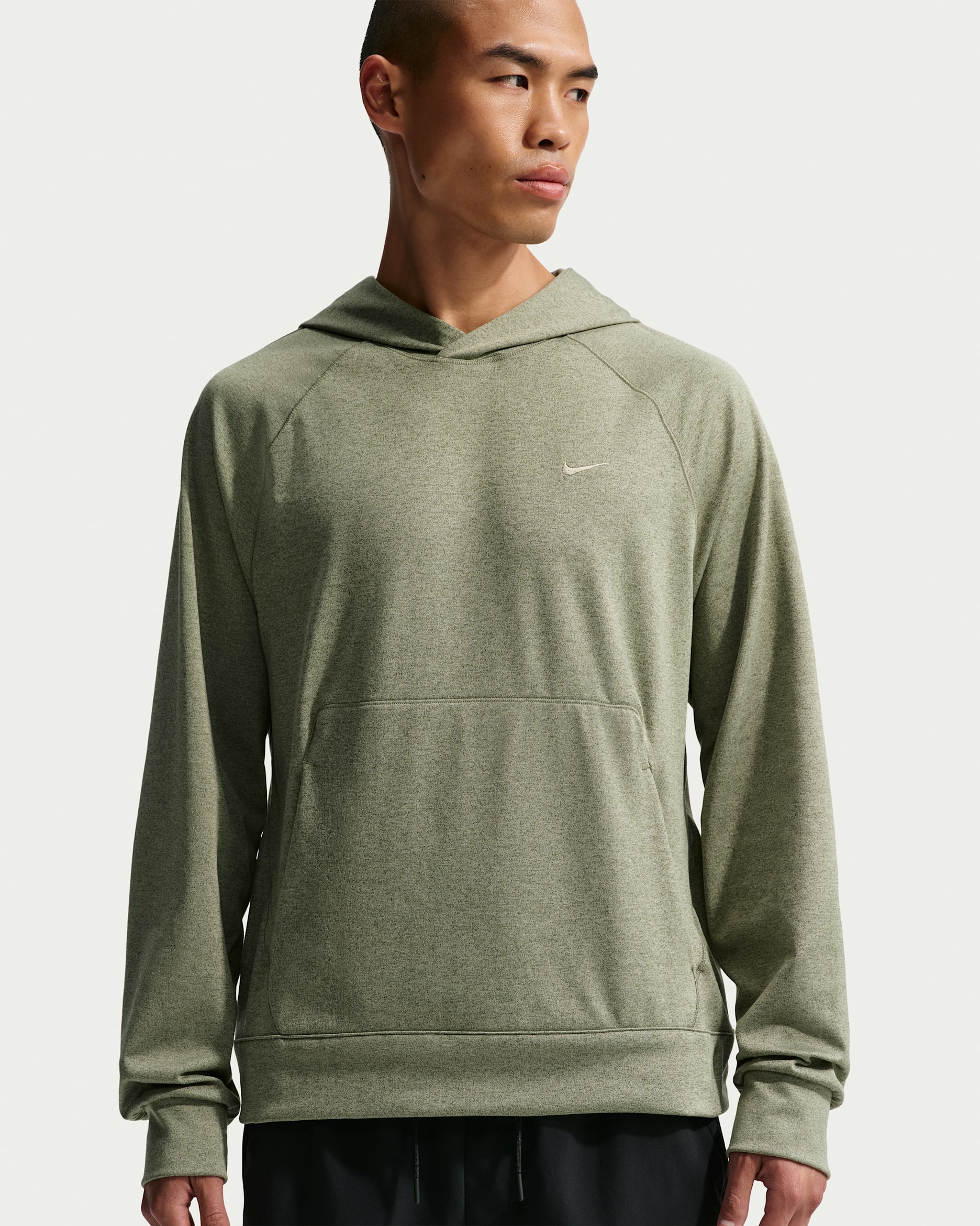 나이키 프라이머리 나노니트 남성 드라이 핏 UV 차단 풀오버 퍼포먼스 후디 - 라이트 아미/미디엄 올리브/헤더/라이트 아미