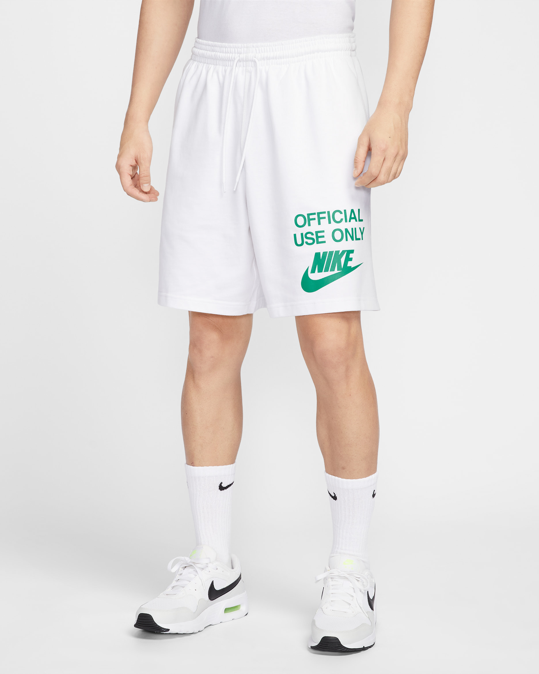 나이키 클럽 남성 니트 쇼츠 - 화이트/화이트/스타디움 그린
