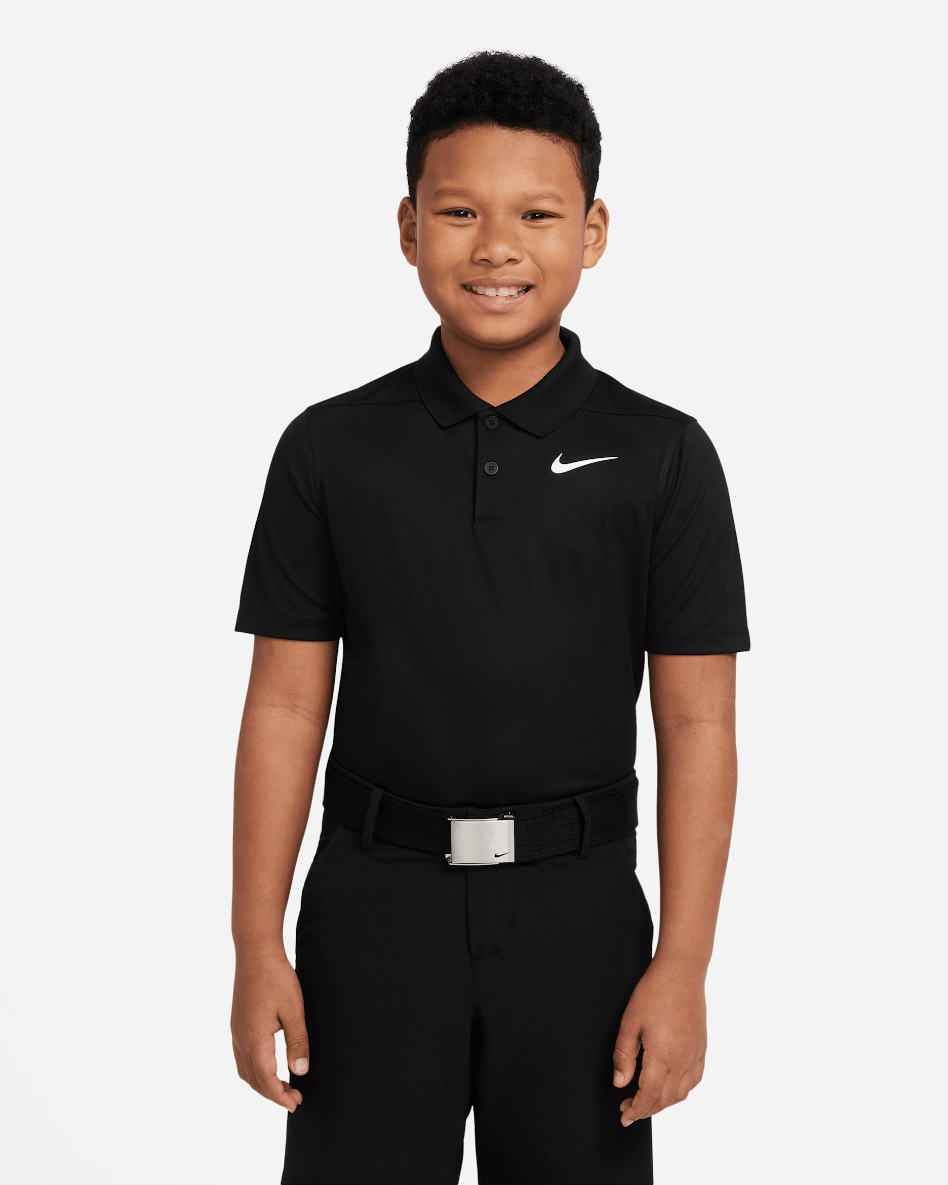 Nike Dri-FIT Victory Big Kids' (Boys') Golf Polo - Black/White