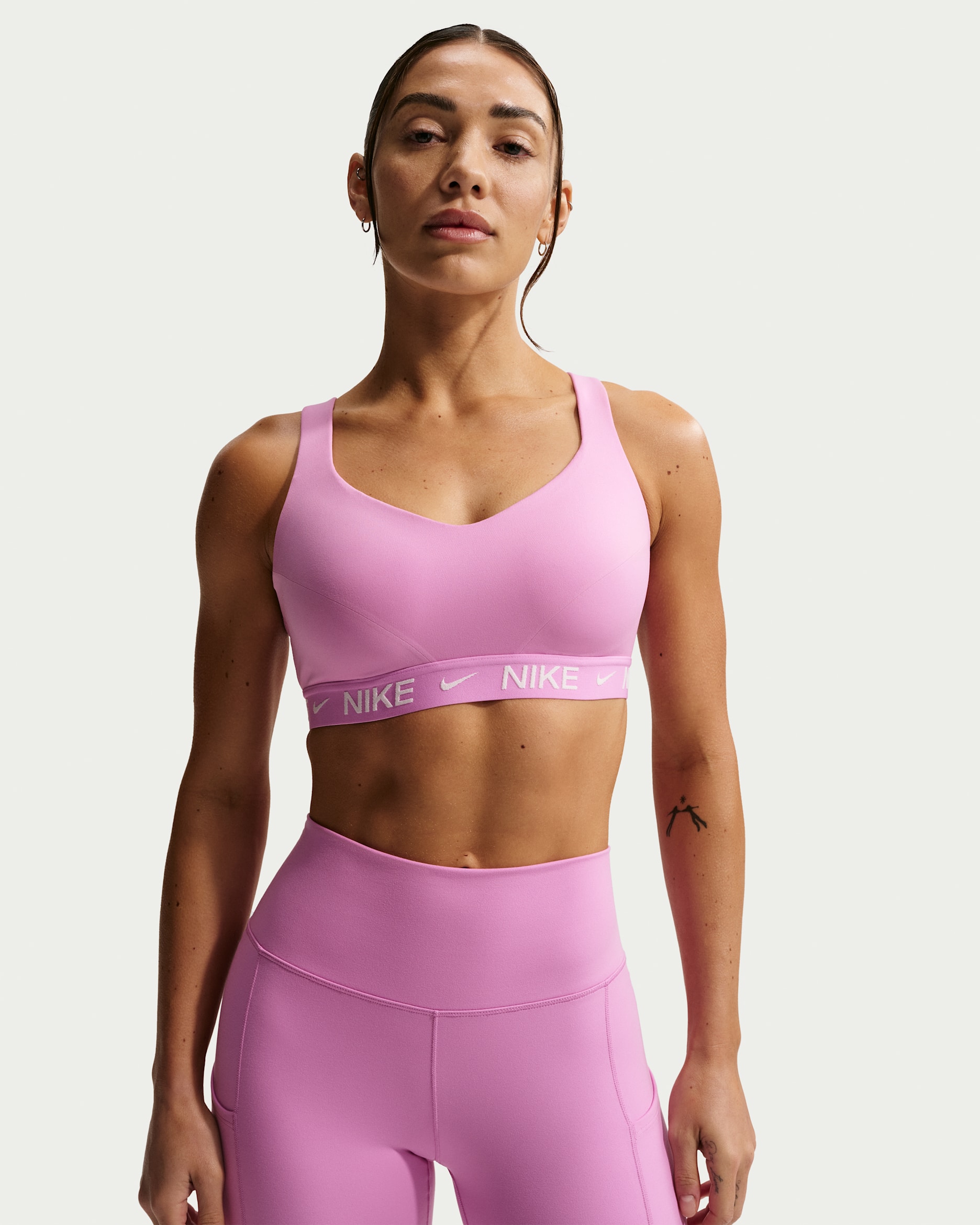 Nike Indy High-Support Women's Padded Adjustable Sports Bra - Light Magenta