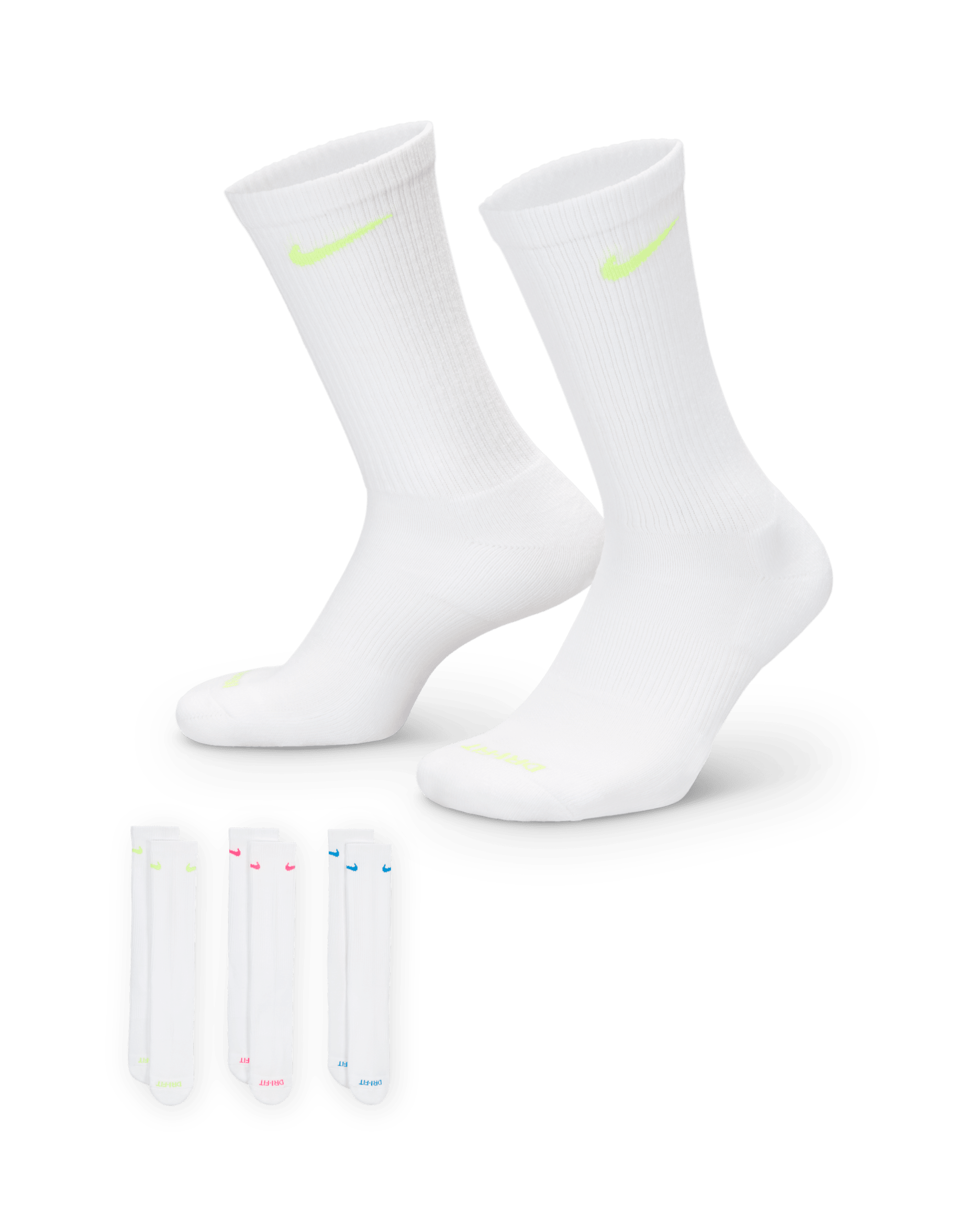 Nike Everyday Plus Cushioned Training Crew Socks (3 Pairs) - Multi-Colour